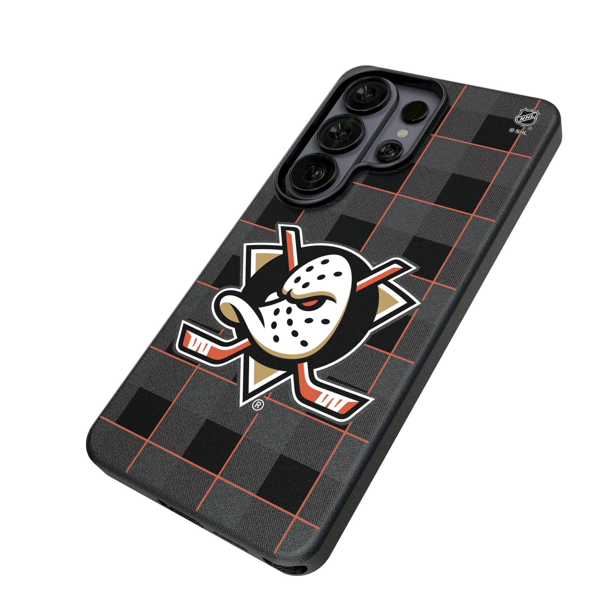 Anaheim Ducks Plaid MagSafe Compatible Phone Case for Samsung Galaxy