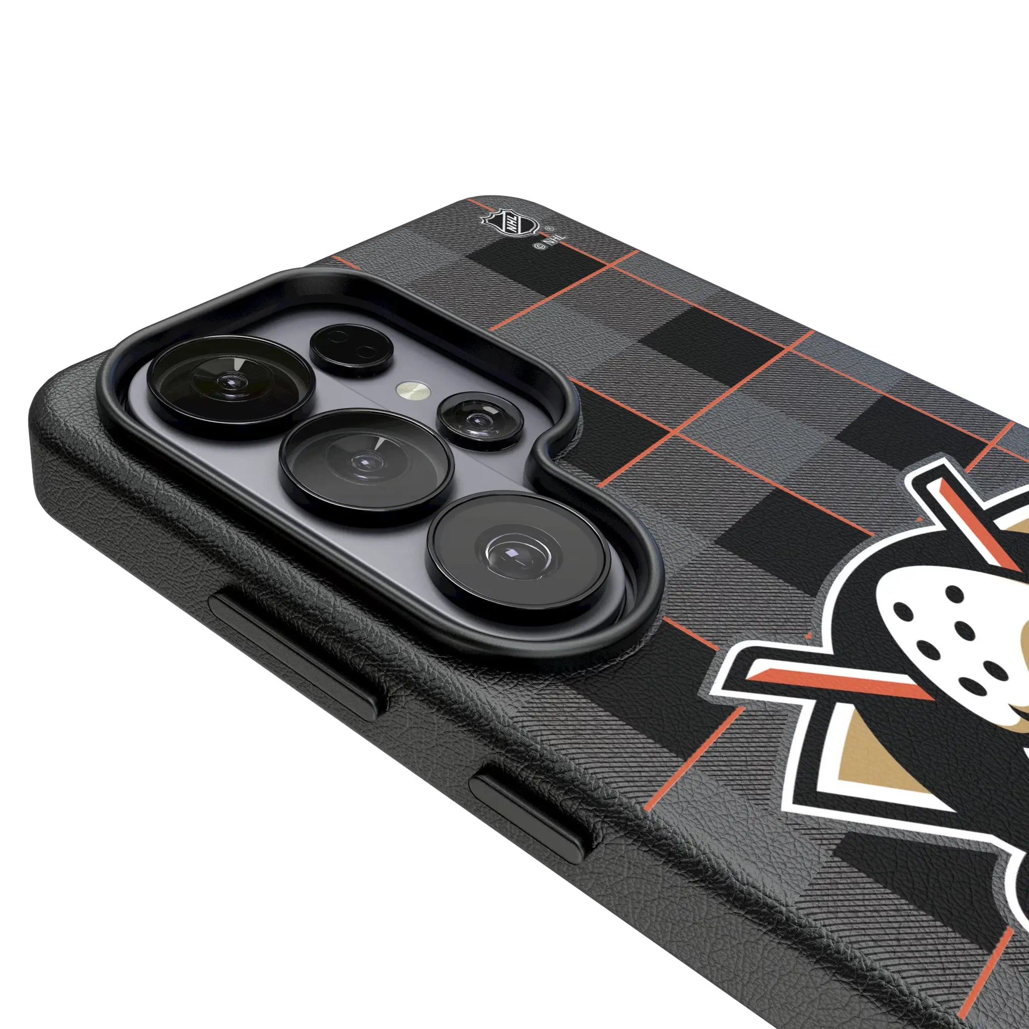 Anaheim Ducks Plaid MagSafe Compatible Phone Case for Samsung Galaxy