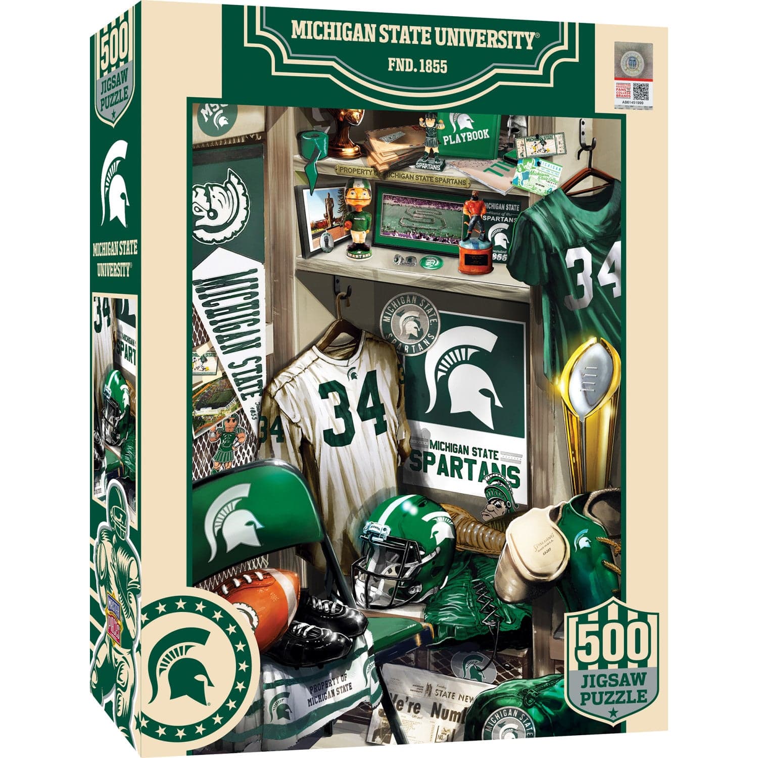 Michigan State Spartans Locker Room 500 Piece Jigsaw Puzzle - Sports Gifts, Sports Memorabilia, Sports Collectibles, Fan Shop