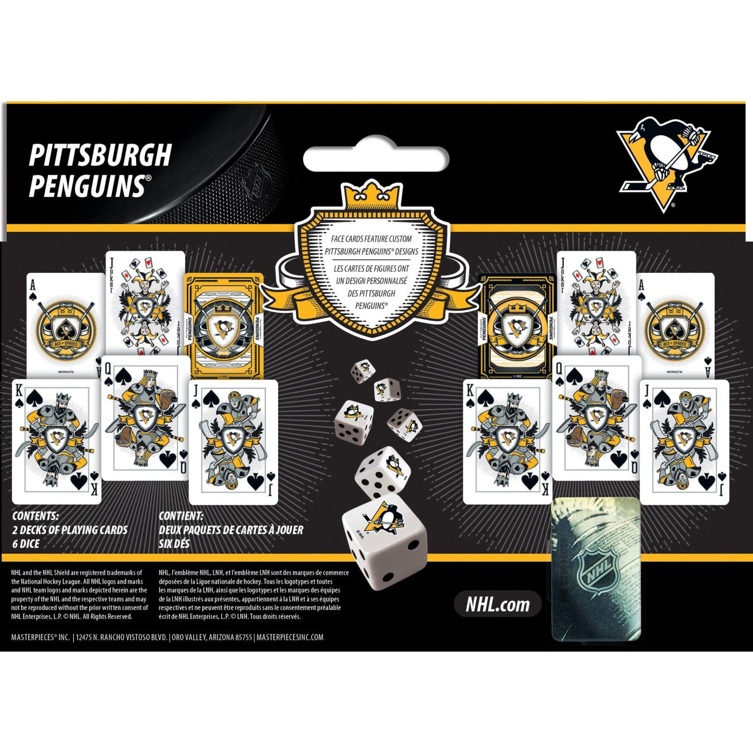 Pittsburgh Penguins 2-Pack Playing Cards and Dice Set - Sports Gifts, Sports Memorabilia, Sports Collectibles, Fan Shop