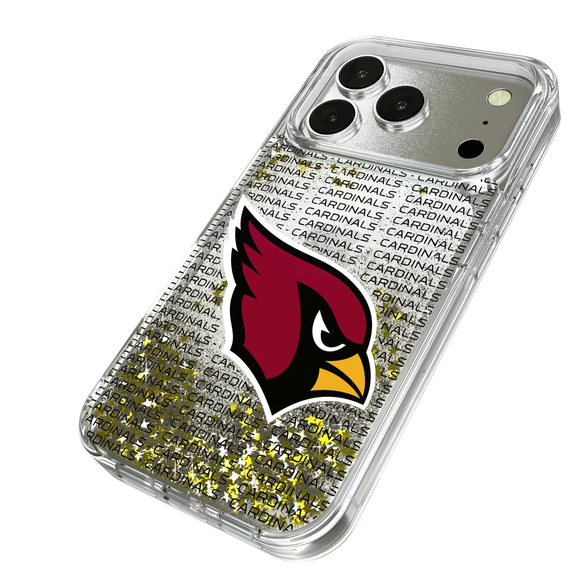 Arizona Cardinals Text Backdrop Glitter Phone Case