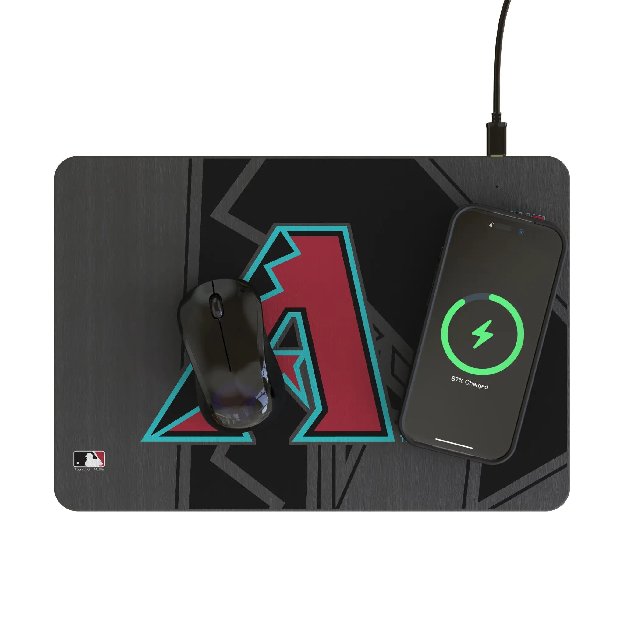 Arizona Diamondbacks Monocolor Tilt 15-Watt Wireless Charger and Mouse Pad
