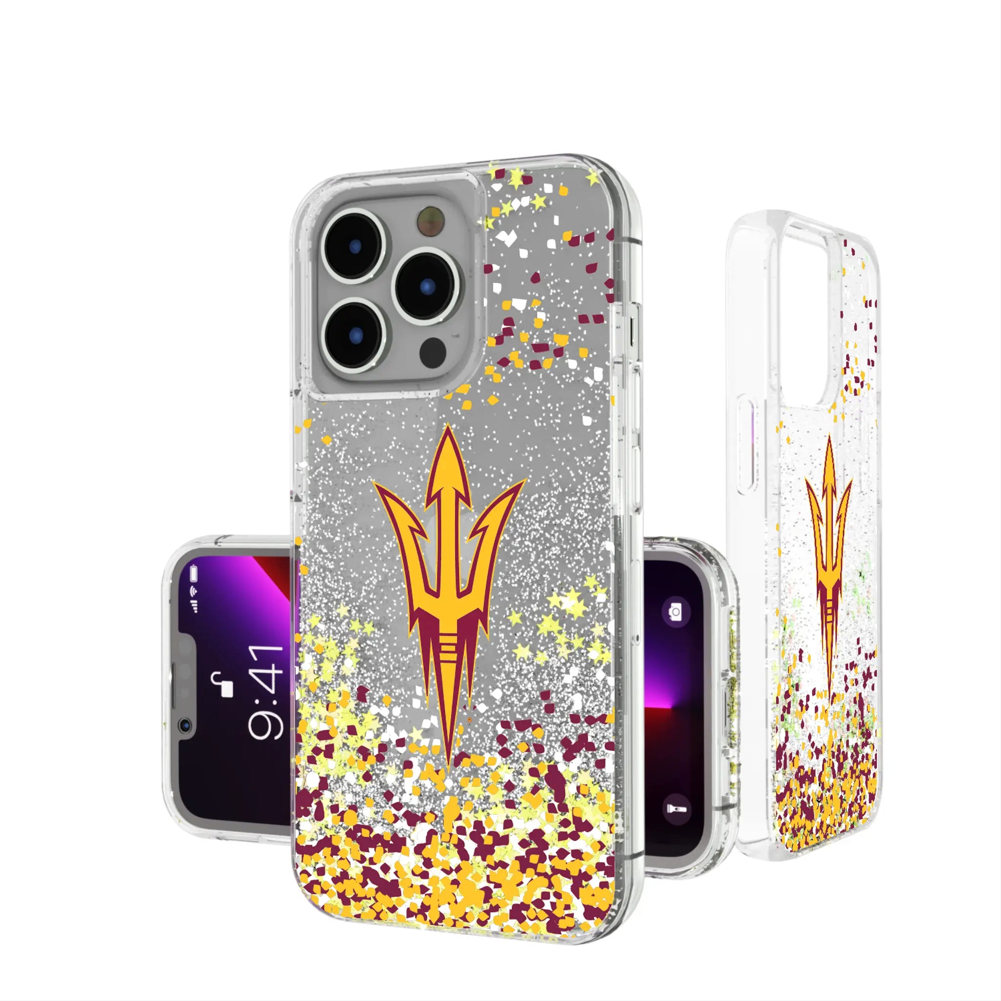 Arizona State University Sun Devils Confetti Glitter Phone Case for Apple iPhone