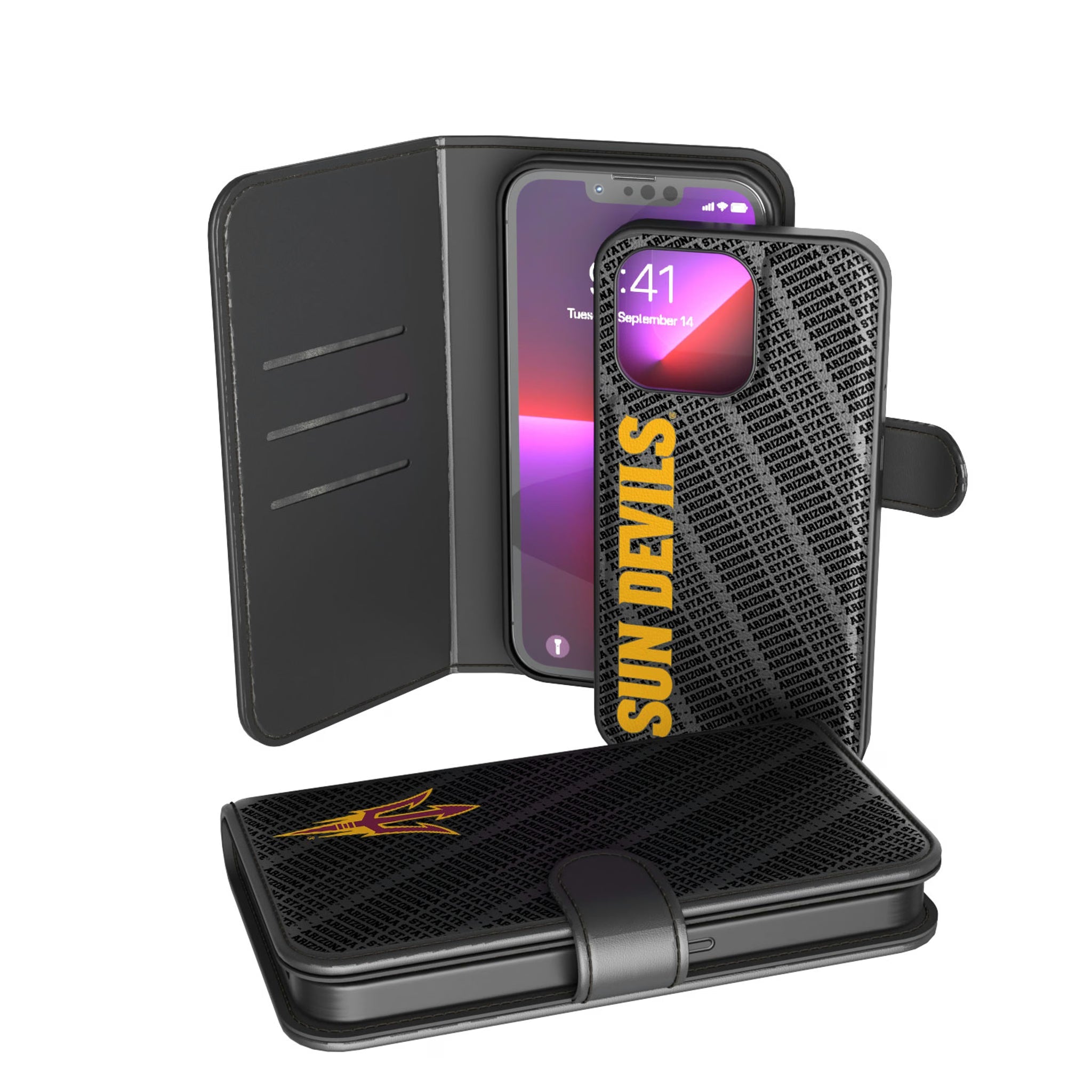 Arizona State University Sun Devils Monocolor Tilt Wallet Phone Case for Apple iPhone - Sports Gifts, Sports Memorabilia, Sports Collectibles, Fan Shop