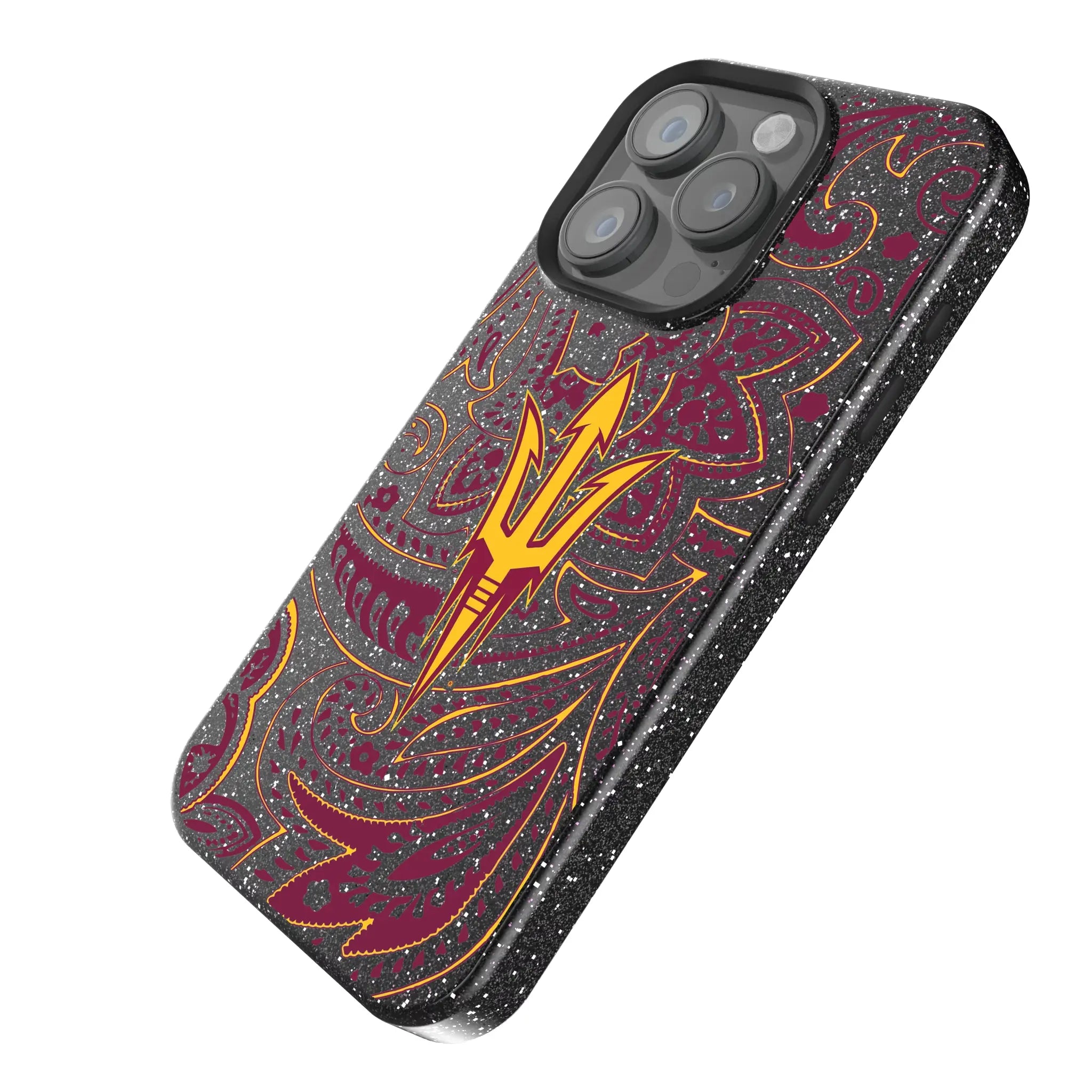 Arizona State University Sun Devils Paisley Bling Phone Case for Apple iPhone
