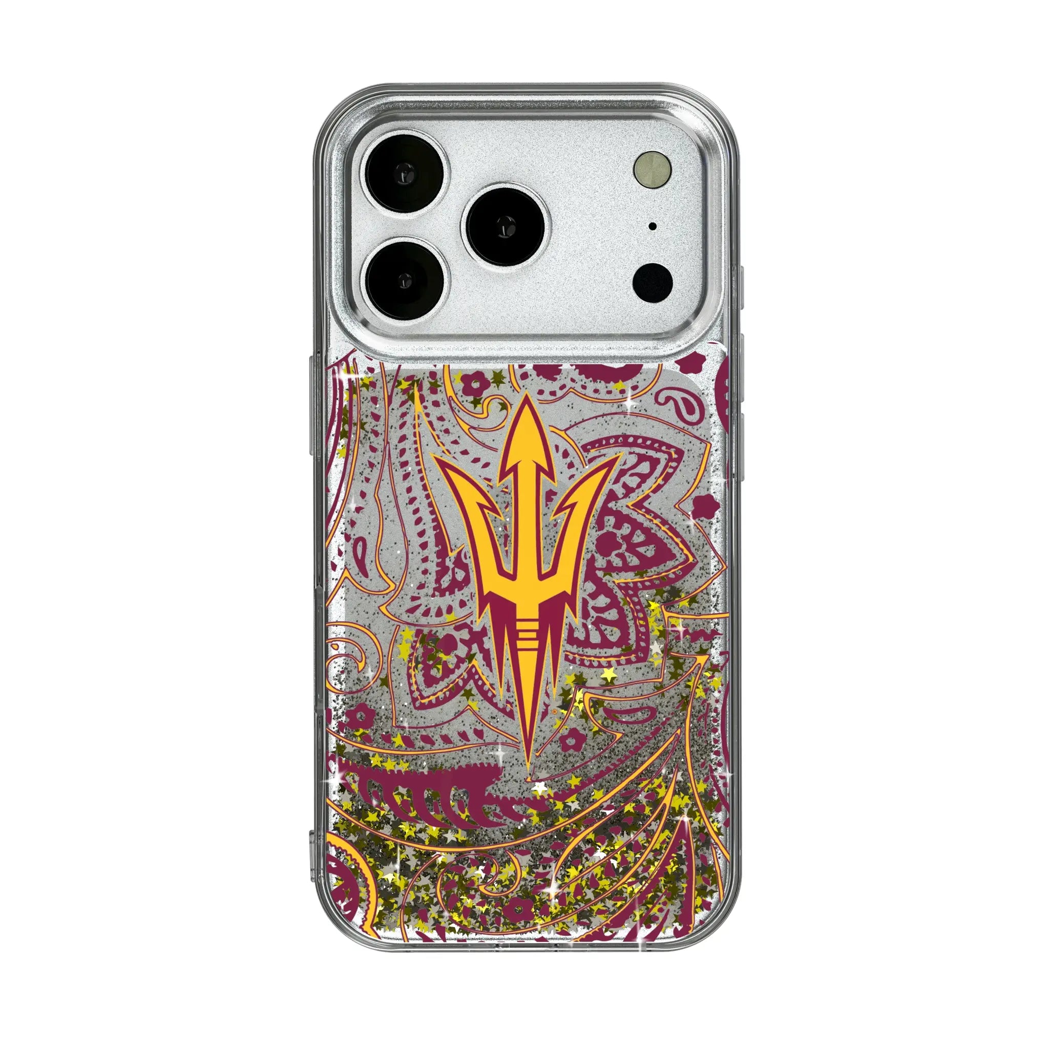 Arizona State University Sun Devils Paisley Glitter Phone Case for Apple iPhone