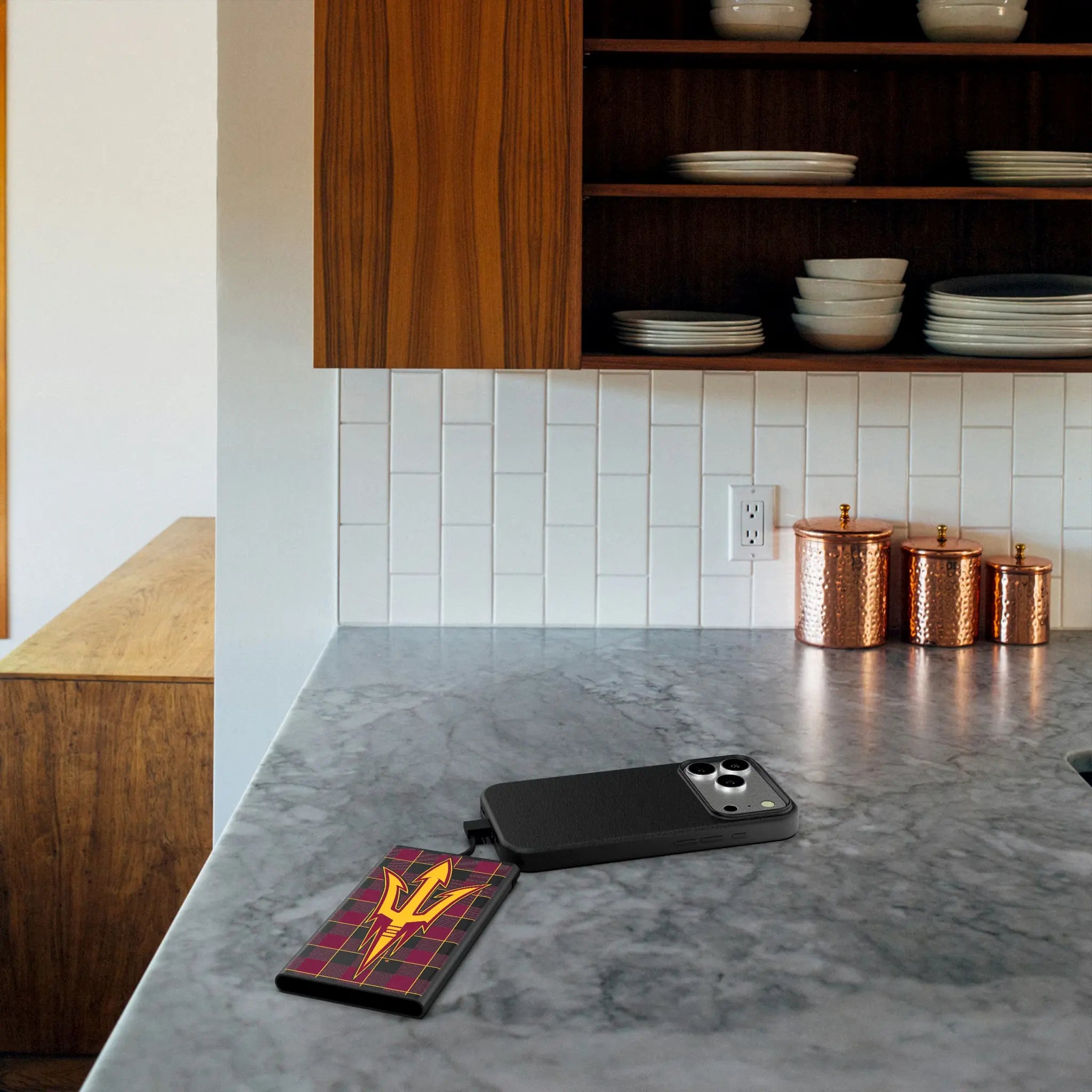 Arizona State University Sun Devils Plaid 5000mAh Flat Powerbank