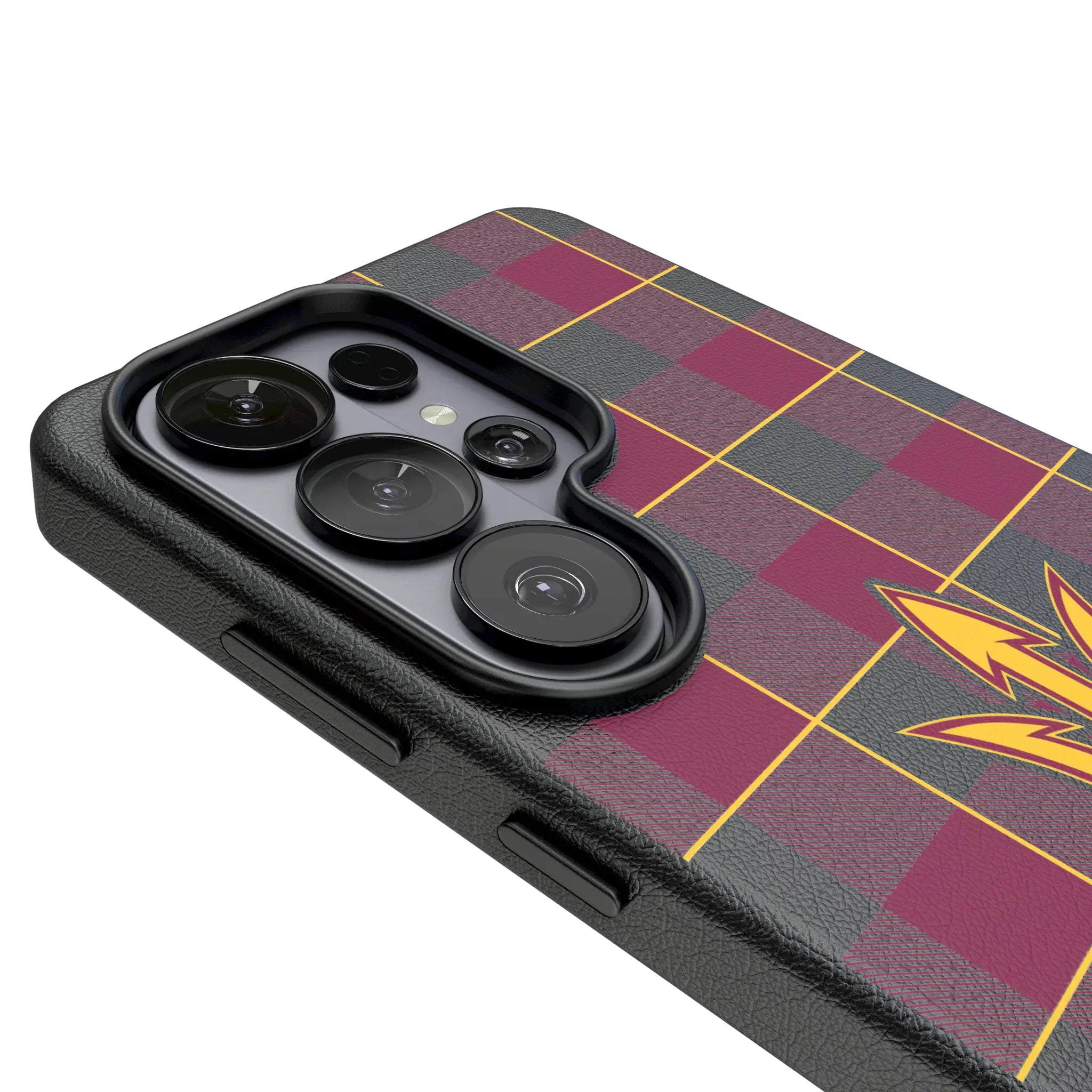 Arizona State University Sun Devils Plaid MagSafe Compatible Phone Case for Samsung Galaxy