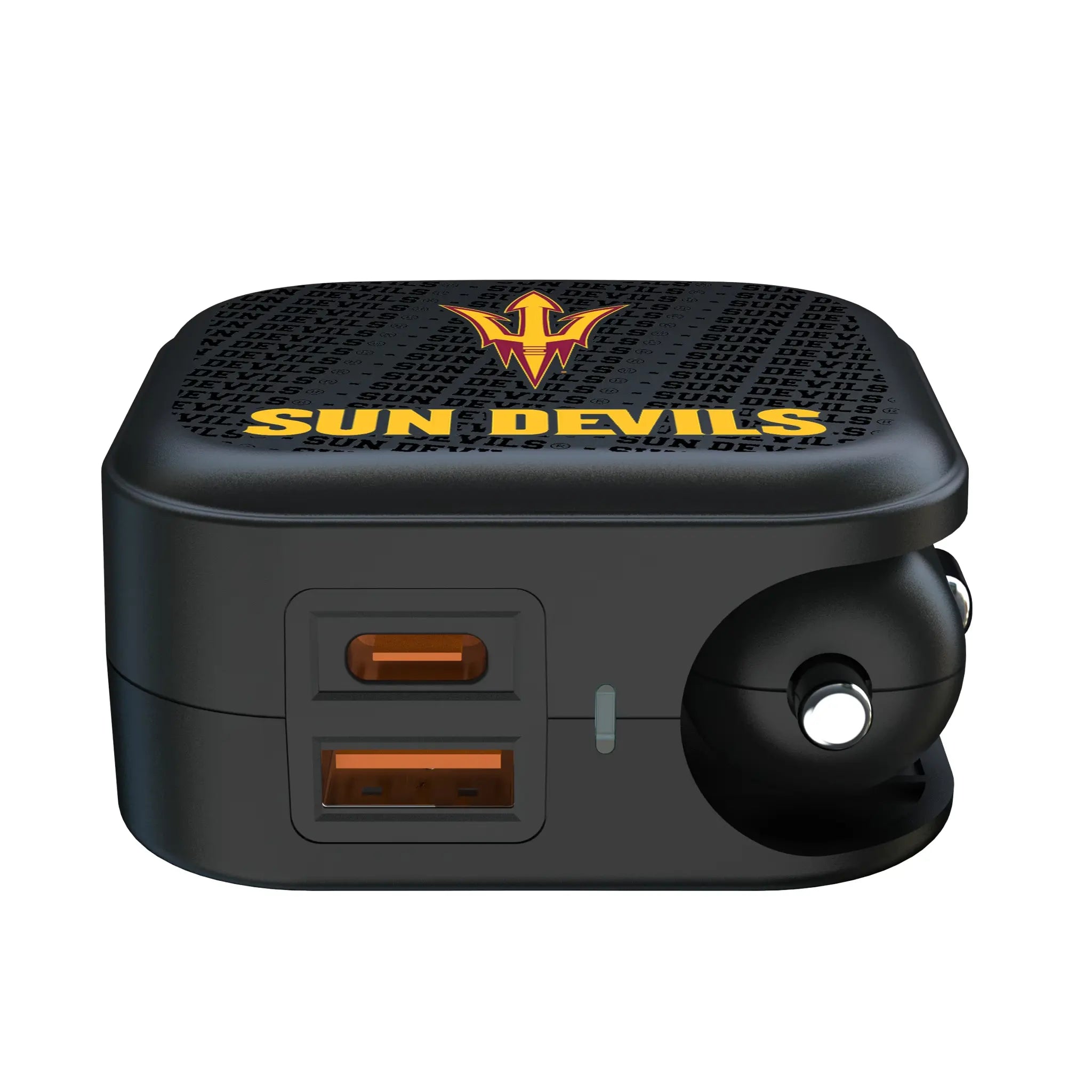 Arizona State University Sun Devils Text Backdrop 2 in 1 USB A/C Charger
