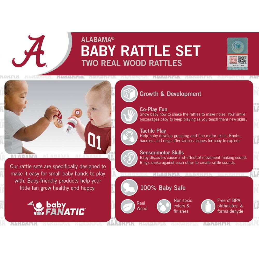 Alabama Crimson Tide Baby Rattles 2-Pack - Sports Gifts, Sports Memorabilia, Sports Collectibles, Fan Shop