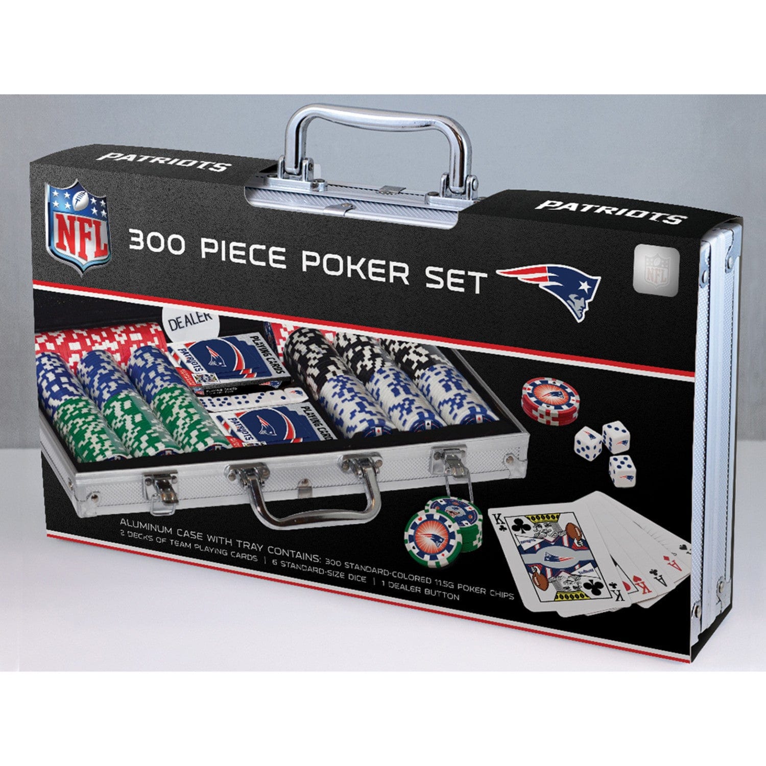 New England Patriots 300 Piece Poker Set - Perfect for Game Day!