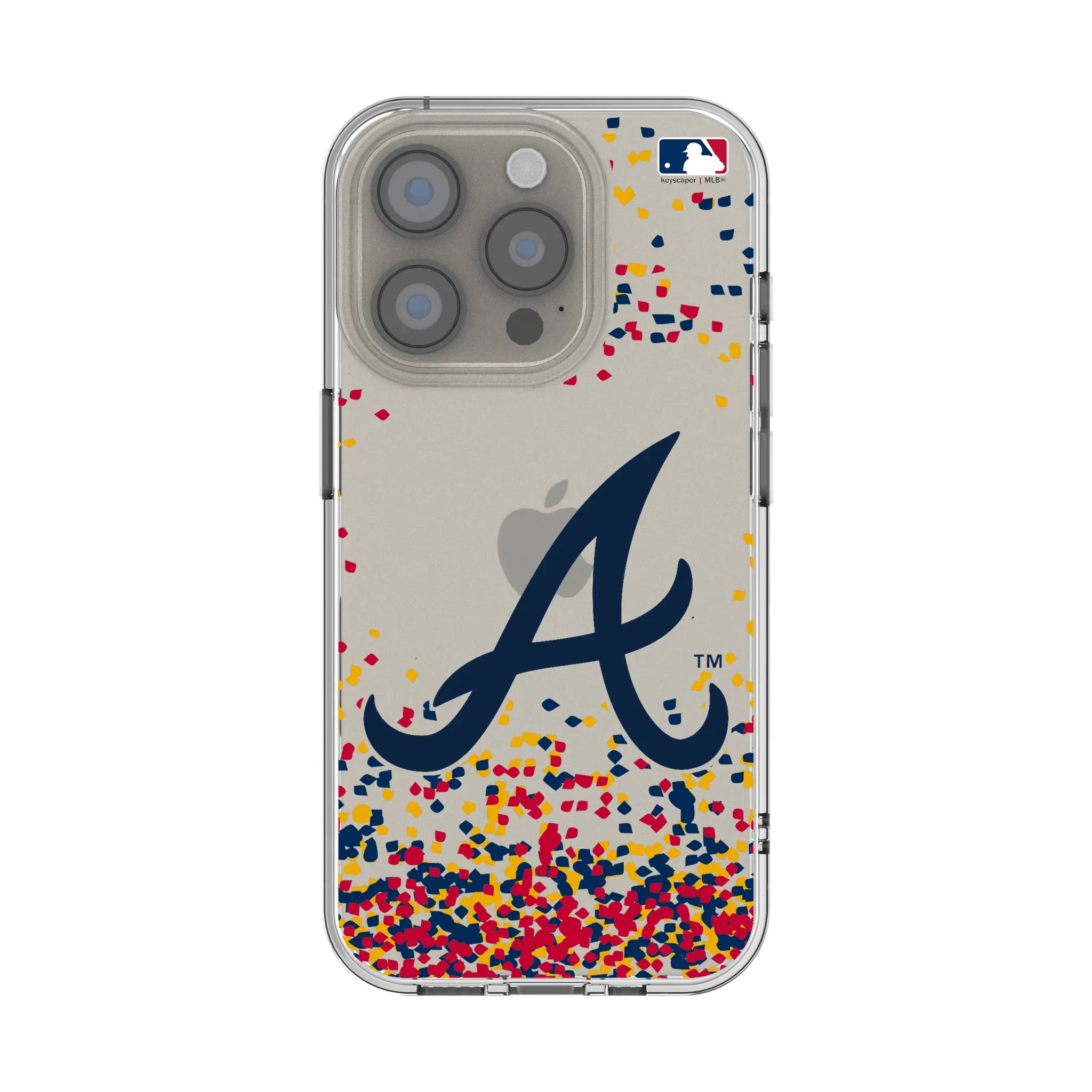 Atlanta Braves Confetti Clear Phone Case for Apple iPhone