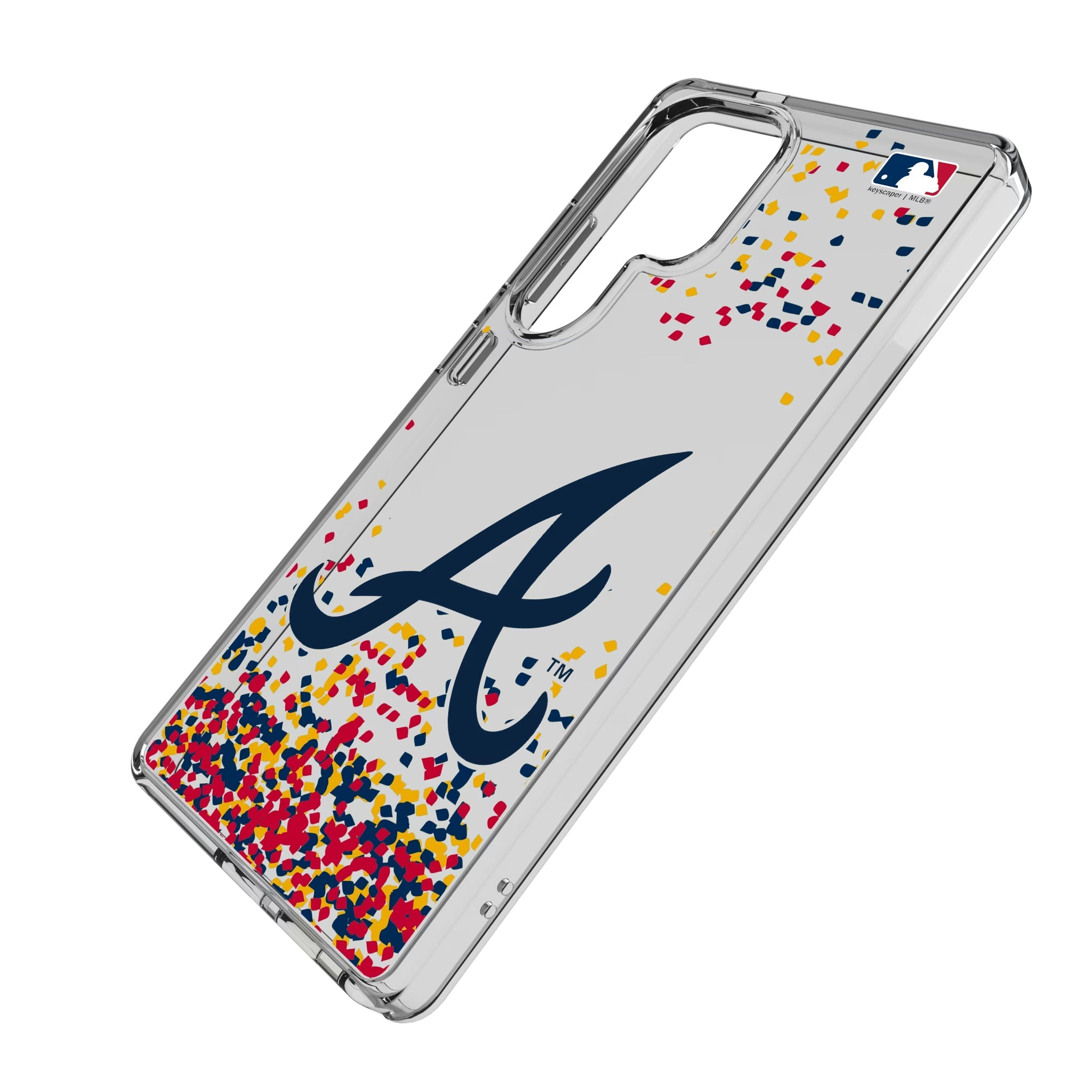 Atlanta Braves Confetti Clear Phone Case for Samsung Galaxy - Sports Gifts, Sports Memorabilia, Sports Collectibles, Fan Shop