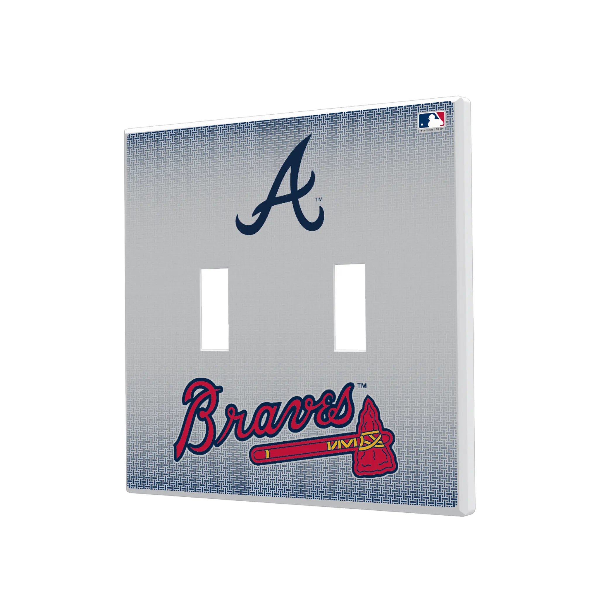 Atlanta Braves Linen Hidden-Screw Light Switch Plate