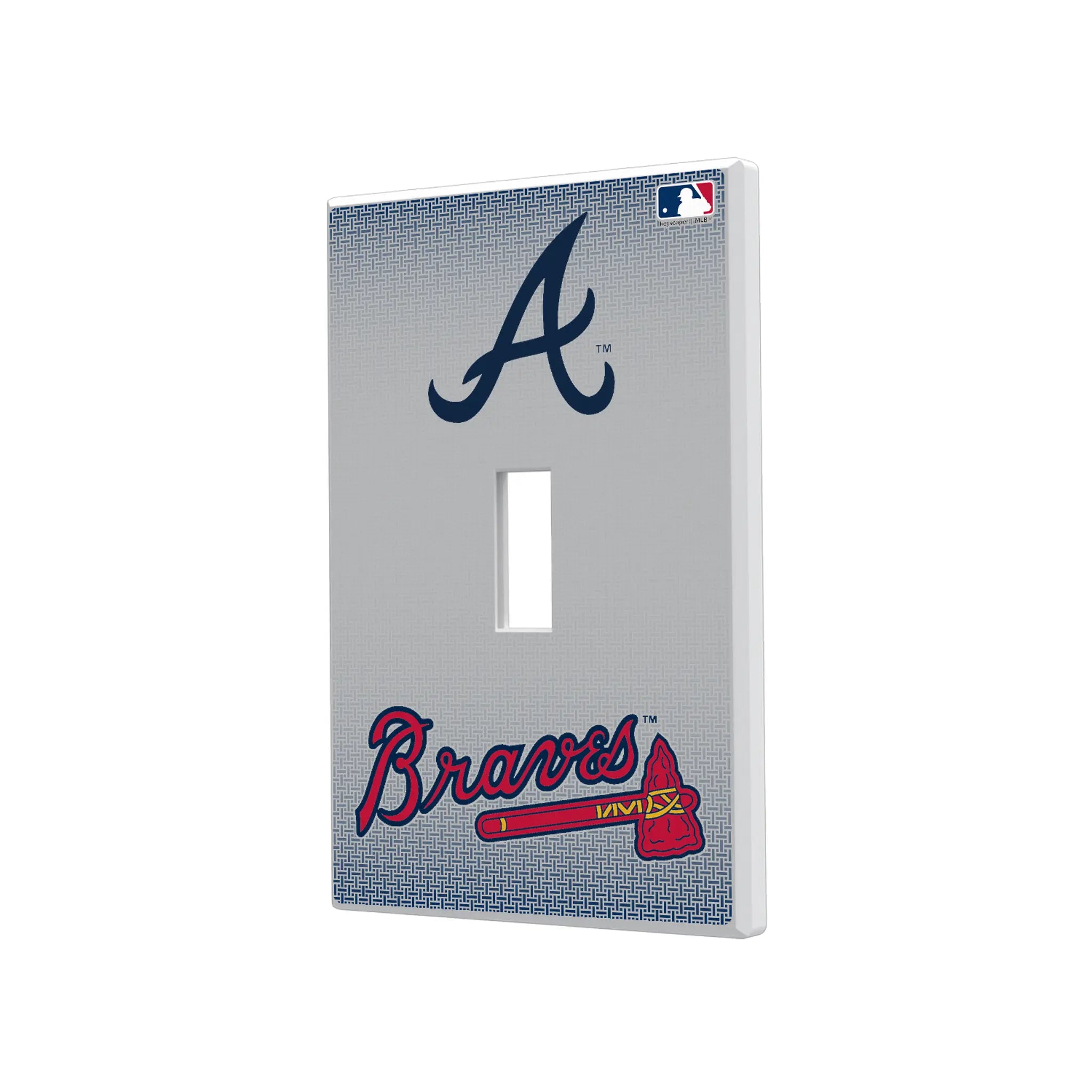 Atlanta Braves Linen Hidden-Screw Light Switch Plate