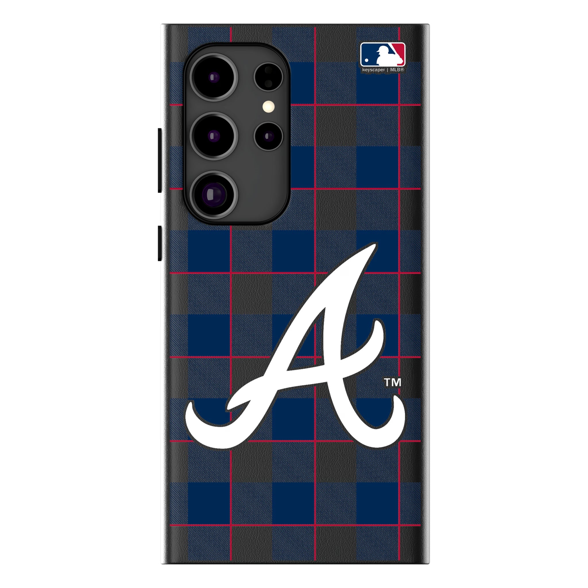 Atlanta Braves Plaid MagSafe Compatible Phone Case for Samsung Galaxy