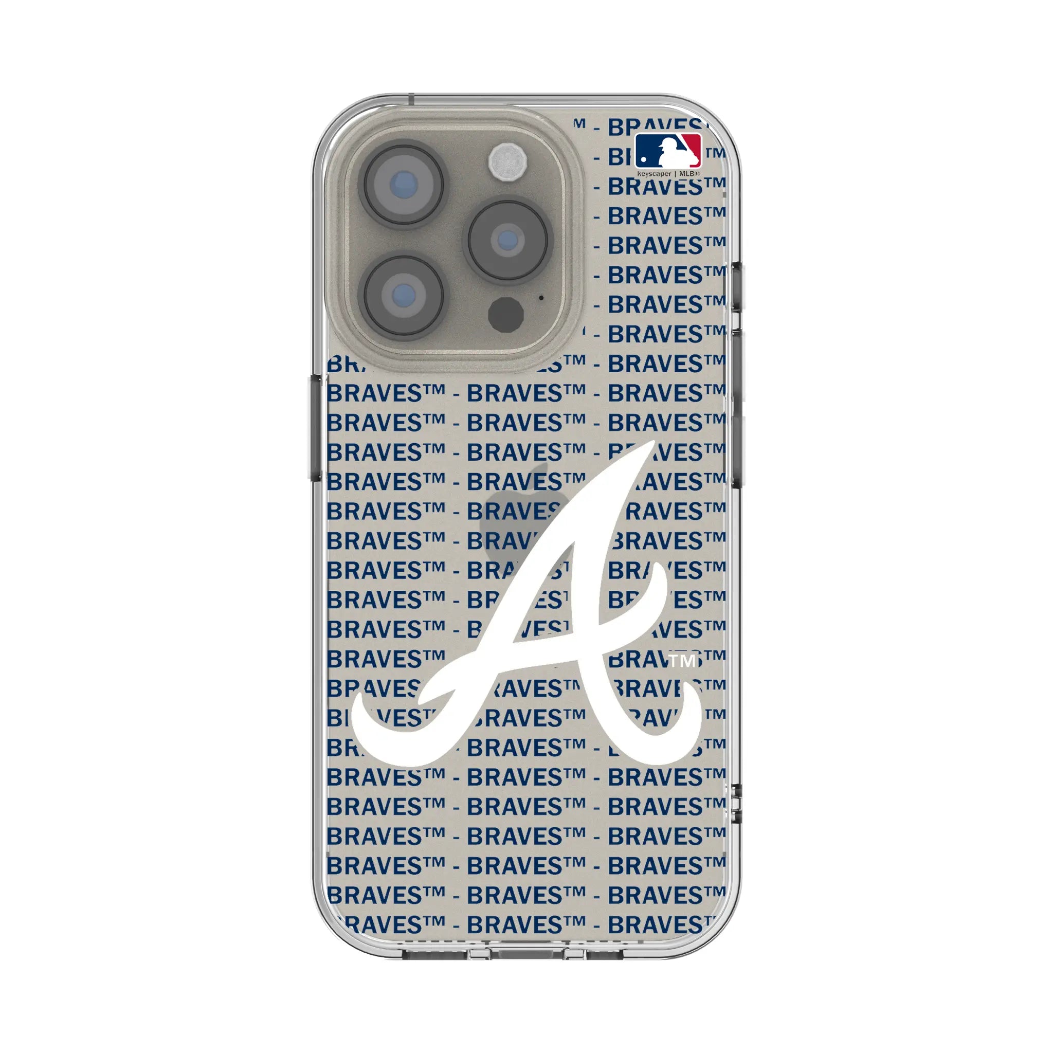 Atlanta Braves Text Backdrop Clear Phone Case for Apple iPhone