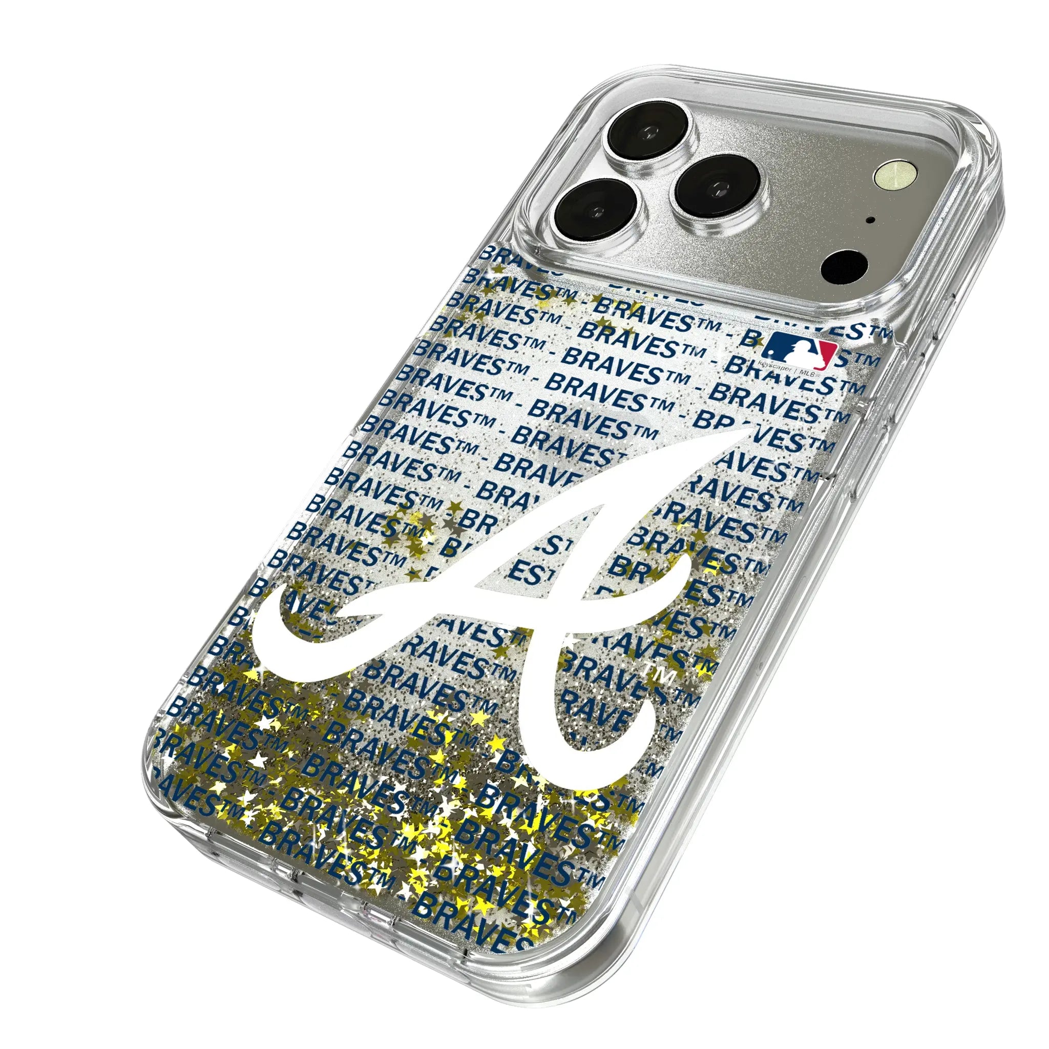 Atlanta Braves Text Backdrop Glitter Phone Case