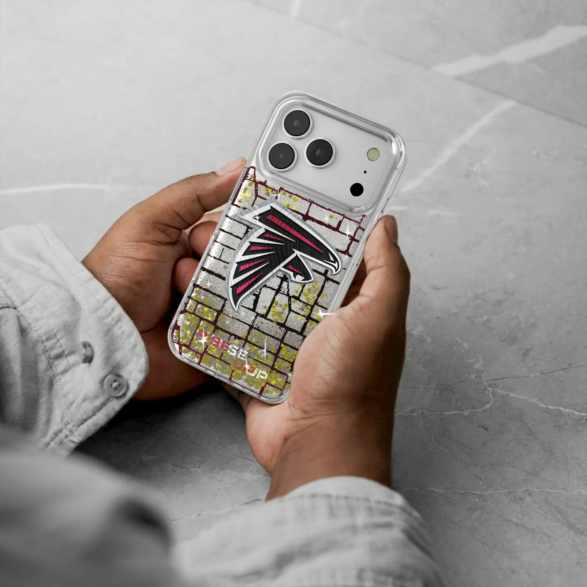 Atlanta Falcons Brick Glitter Phone Case for Apple iPhone
