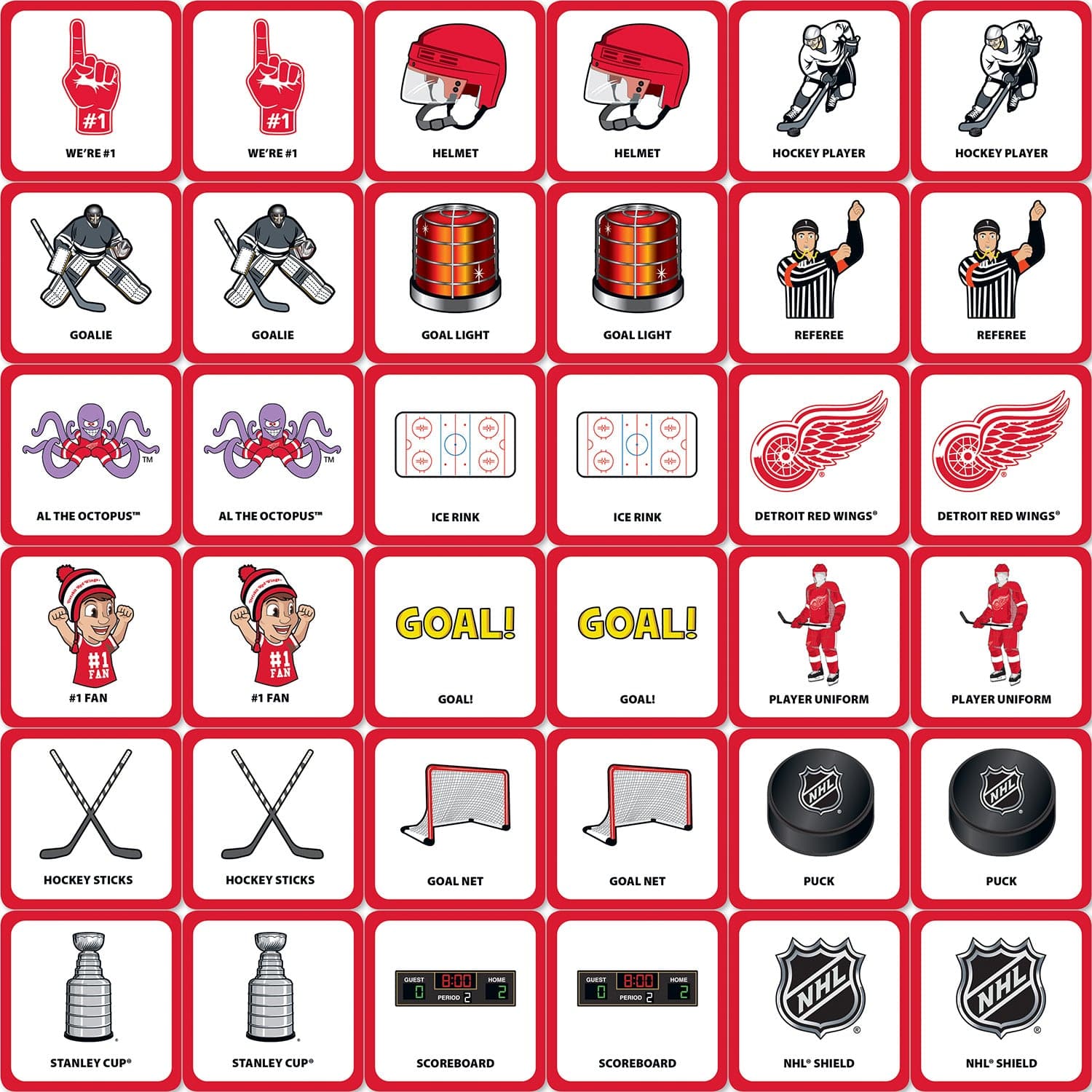 Detroit Red Wings Memory Matching Game