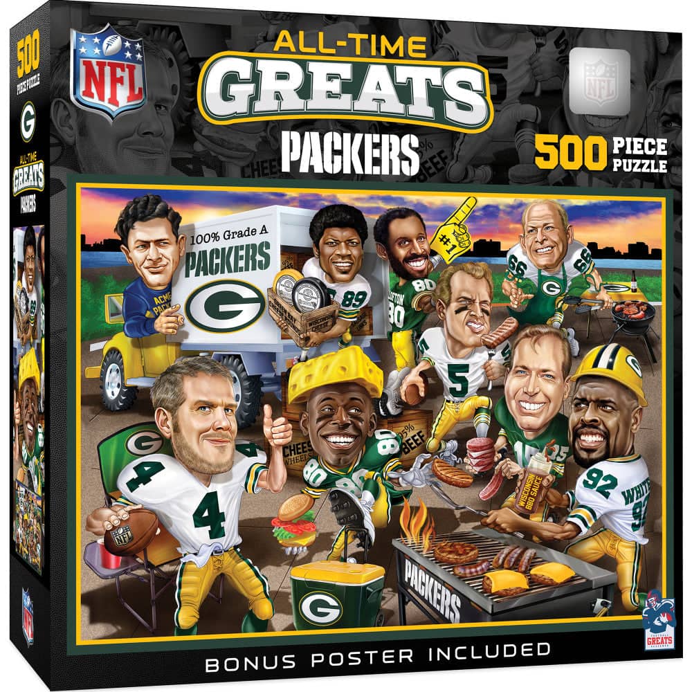 Green Bay Packers All Time Greats 500 Piece Jigsaw Puzzle - Sports Gifts, Sports Memorabilia, Sports Collectibles, Fan Shop
