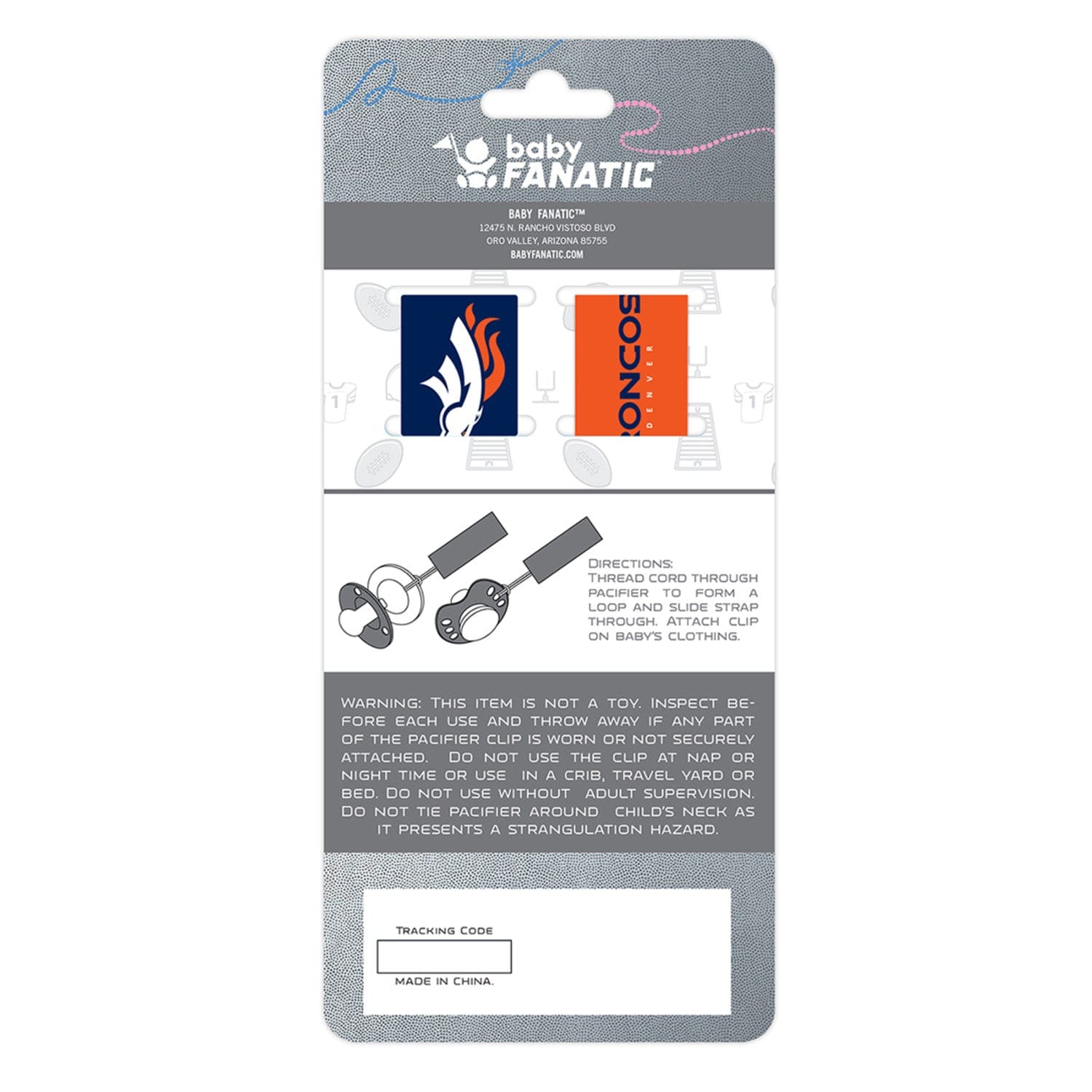 Denver Broncos Pacifier Clip Set - 2-Pack