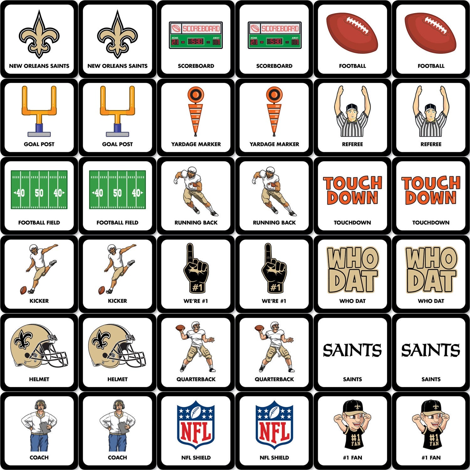 New Orleans Saints Matching Game - 757 Sports Collectibles