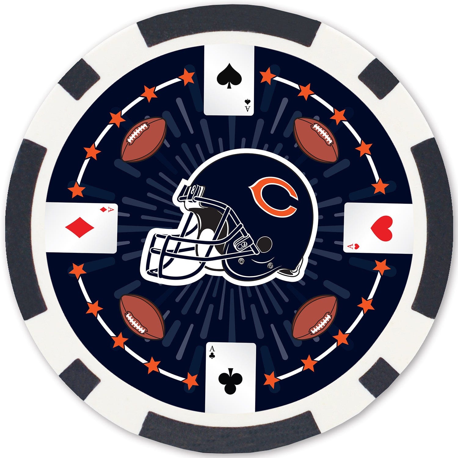 Chicago Bears 100 Piece Poker Chip Set