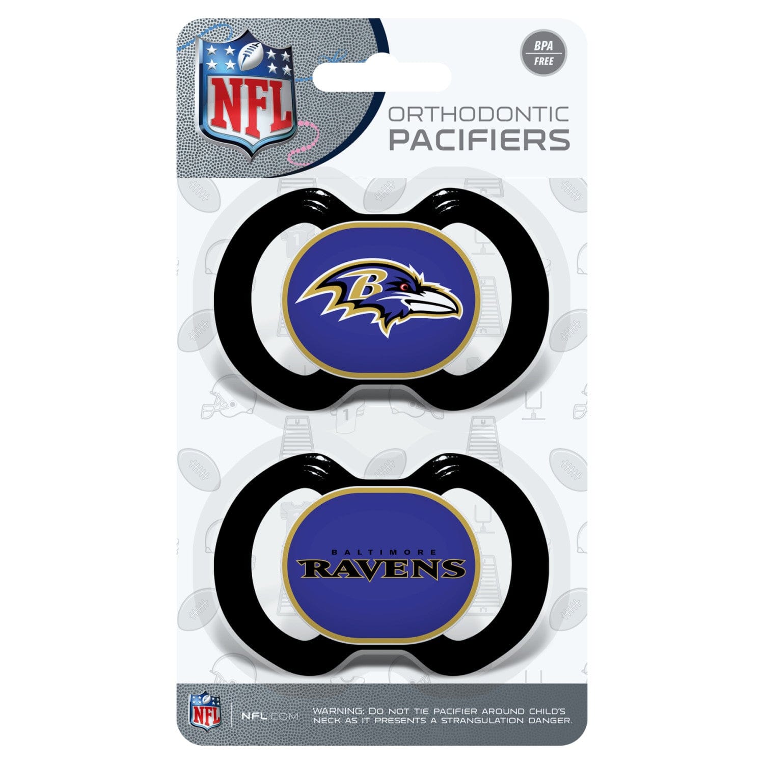 Baltimore Ravens Pacifier 2-Pack for Little Fans - Sports Gifts, Sports Memorabilia, Sports Collectibles, Fan Shop