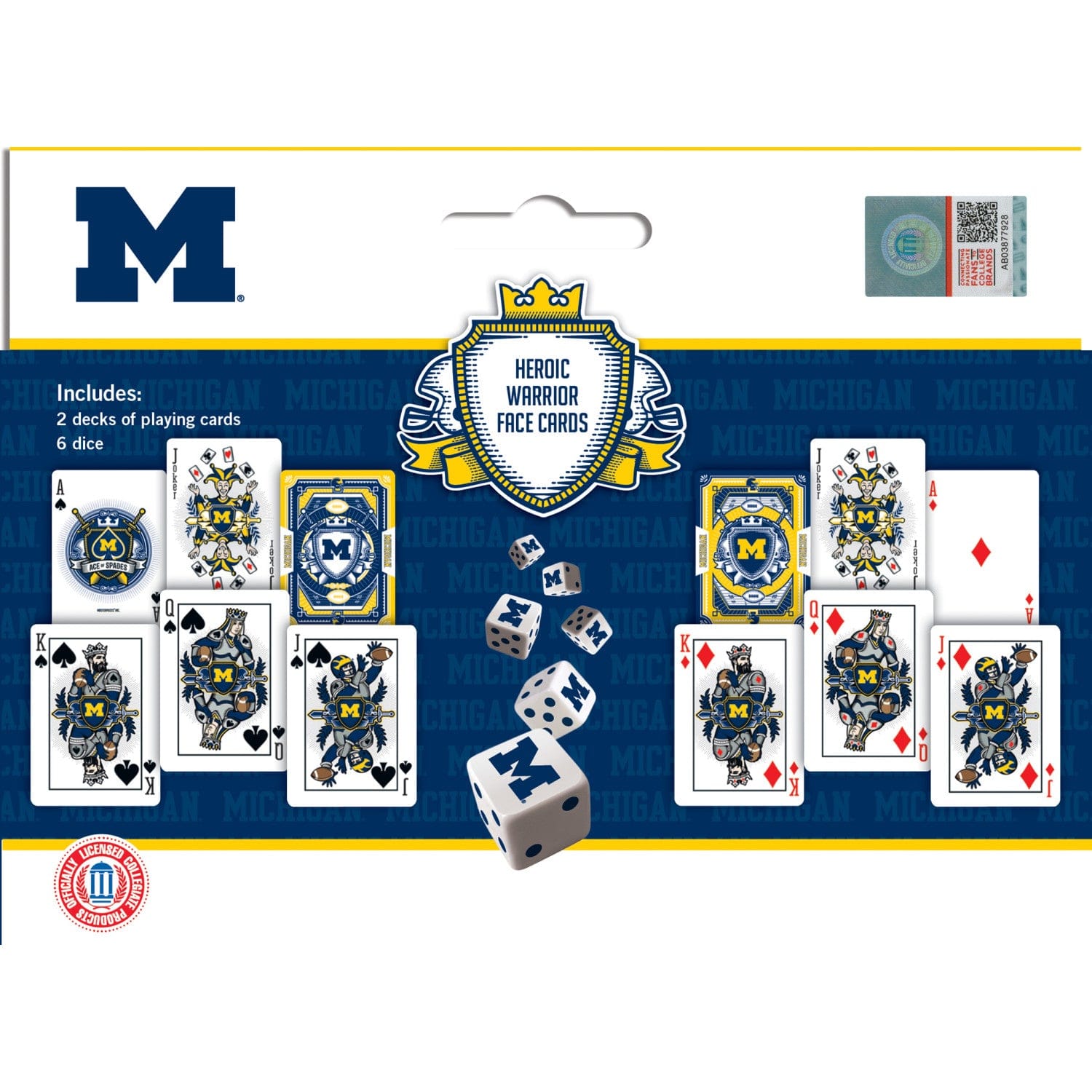 Michigan Wolverines 2-Pack Playing Cards and Dice Set - Sports Gifts, Sports Memorabilia, Sports Collectibles, Fan Shop