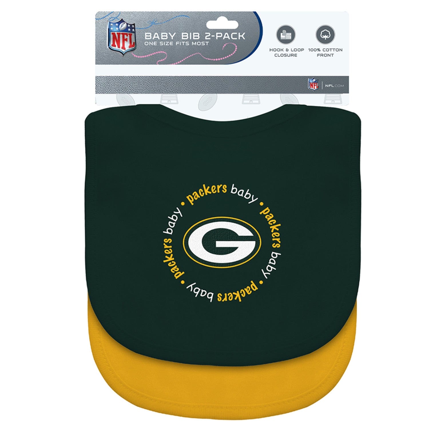 Green Bay Packers Baby Bibs 2-Pack - Green & Yellow