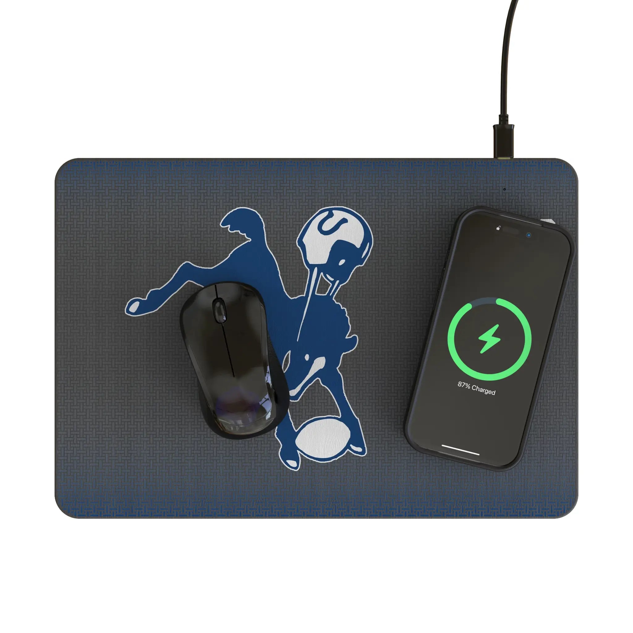 Baltimore Colts 1946 Historic Collection Linen 15-Watt Wireless Charger and Mouse Pad