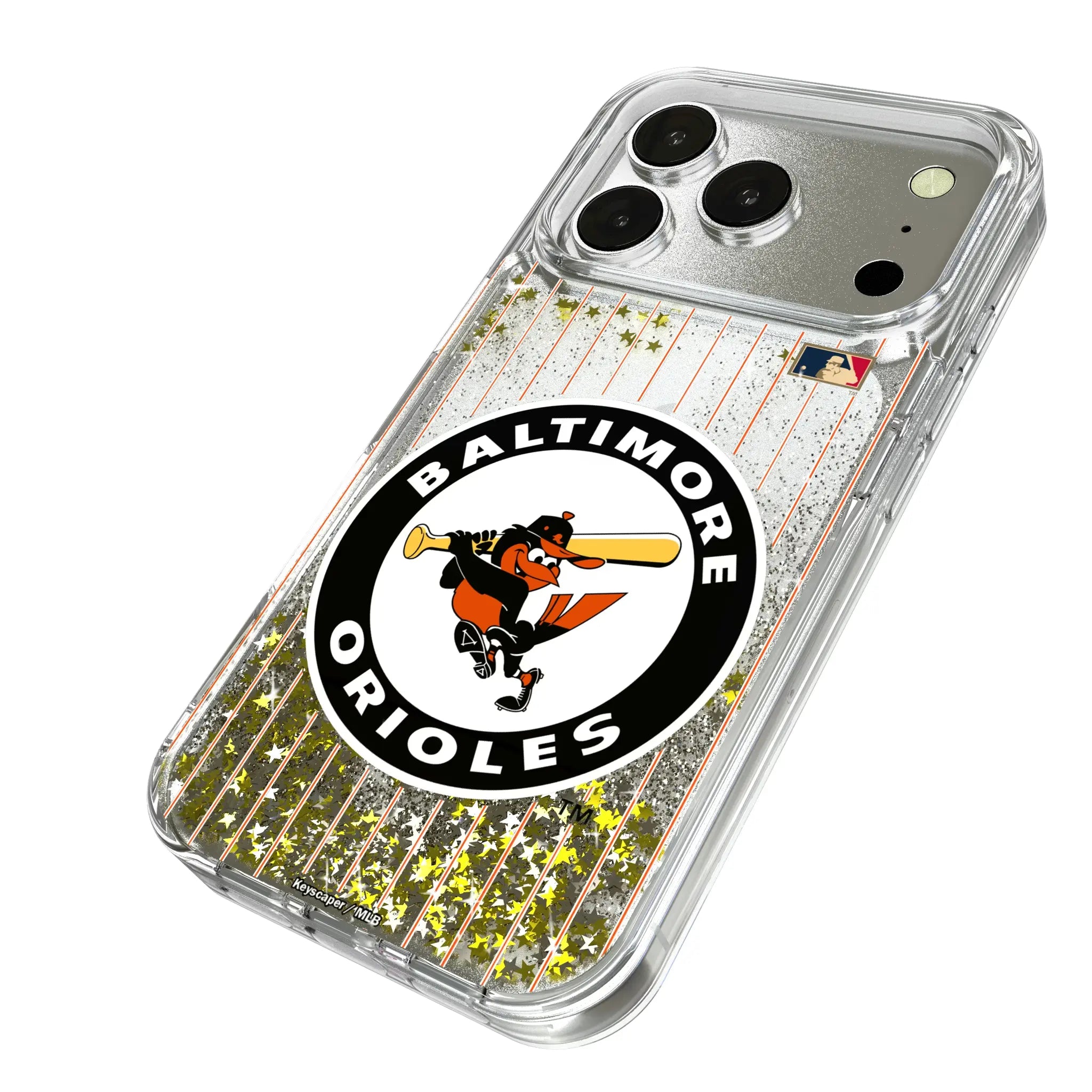 Baltimore Orioles 1966-1969 - Cooperstown Collection Pinstripe Glitter Phone Case