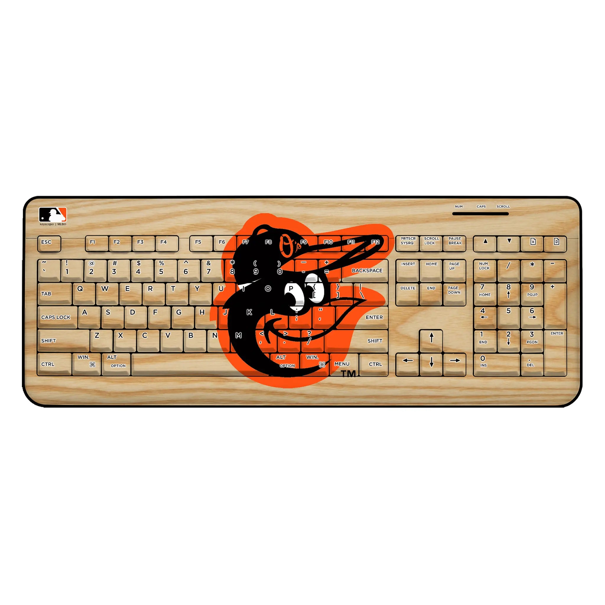 Baltimore Orioles Baseball Bat Wireless USB Keyboard
