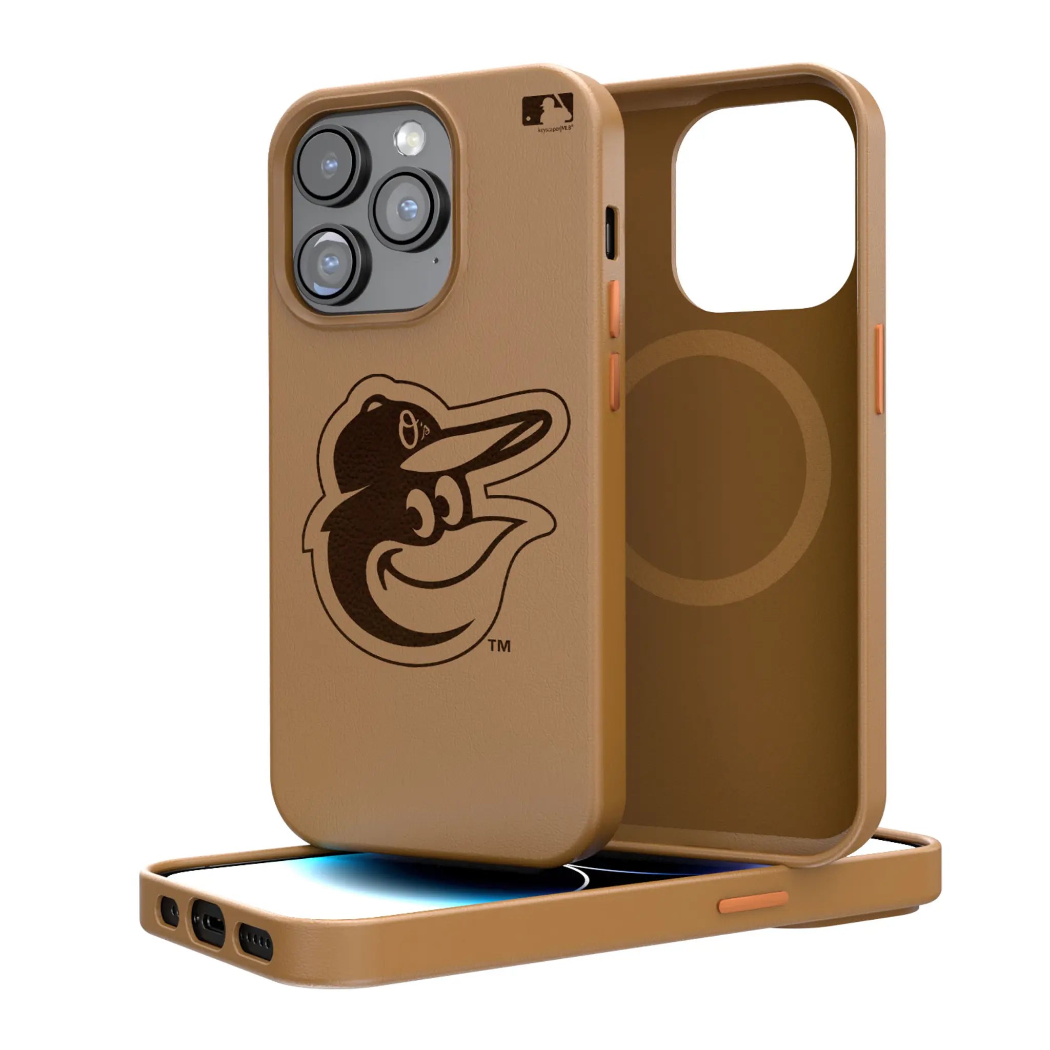 Baltimore Orioles Woodburned Brown Magnetic Case