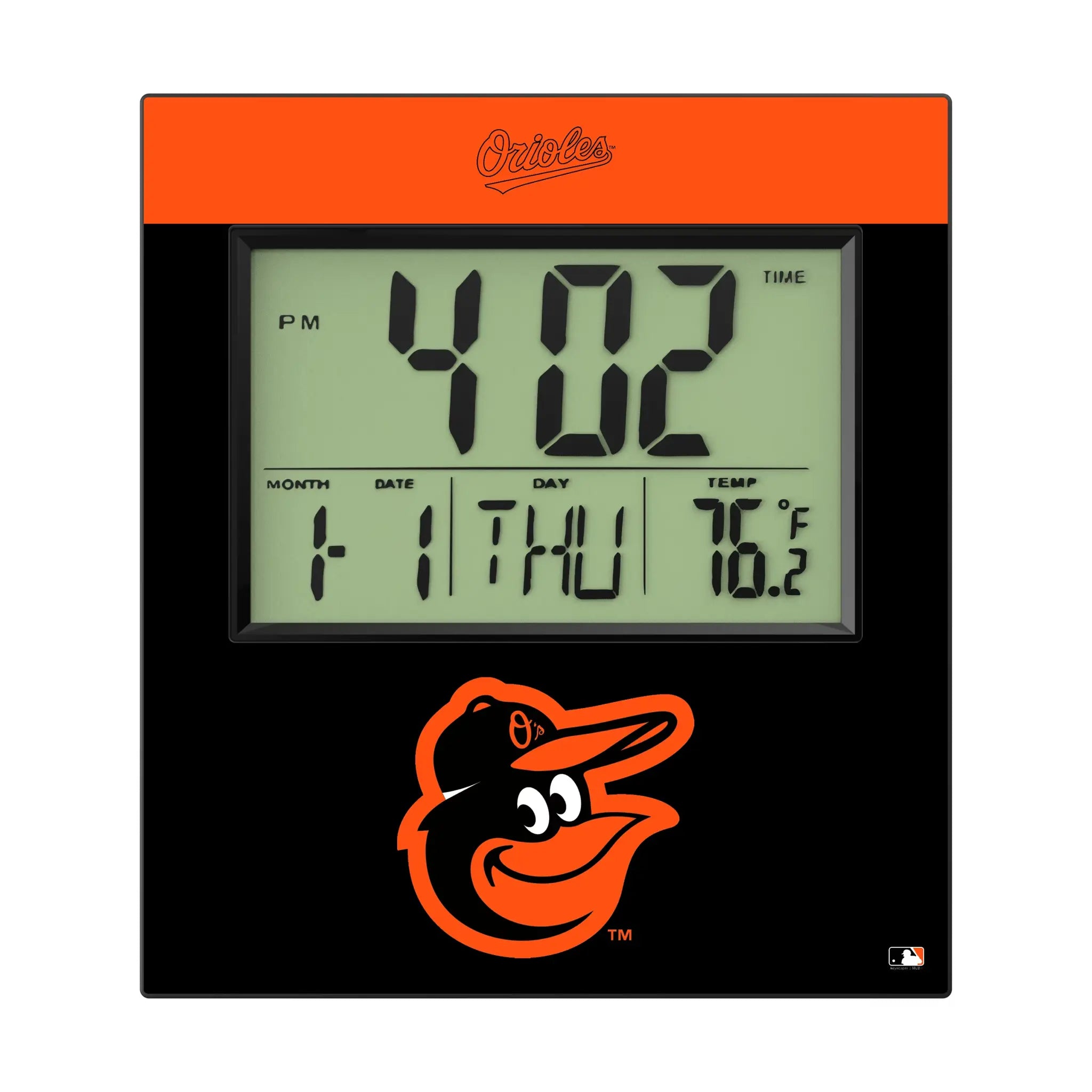 Baltimore Orioles Color Block Wall Clock