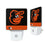 Baltimore Orioles Stripe Night Light 2-Pack