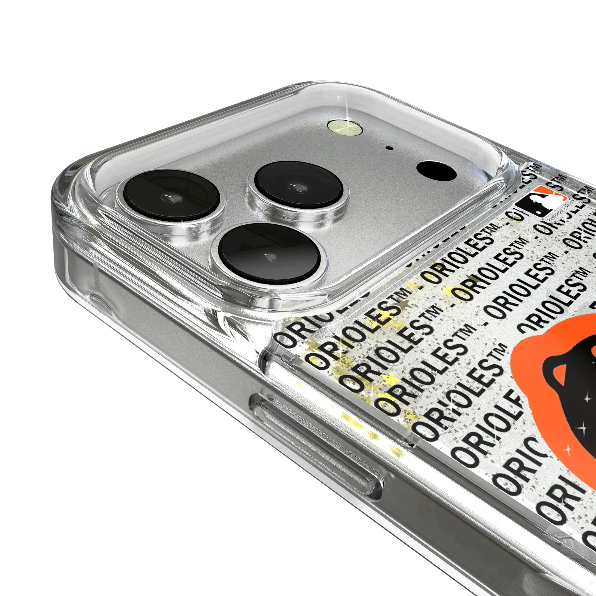 Baltimore Orioles Text Backdrop Glitter Phone Case
