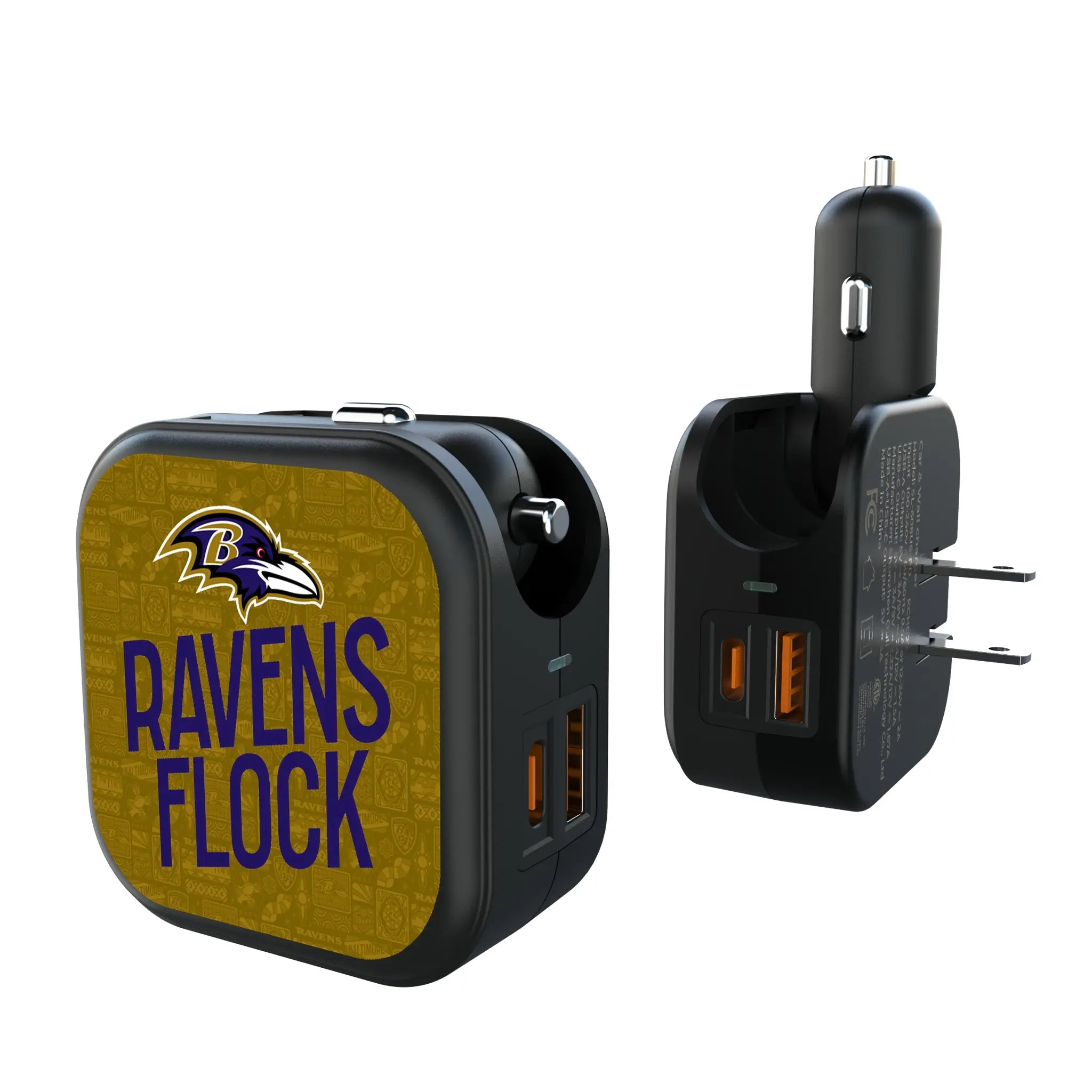 Baltimore Ravens 2024 Illustrated Limited Edition 2 in 1 USB A/C Charger