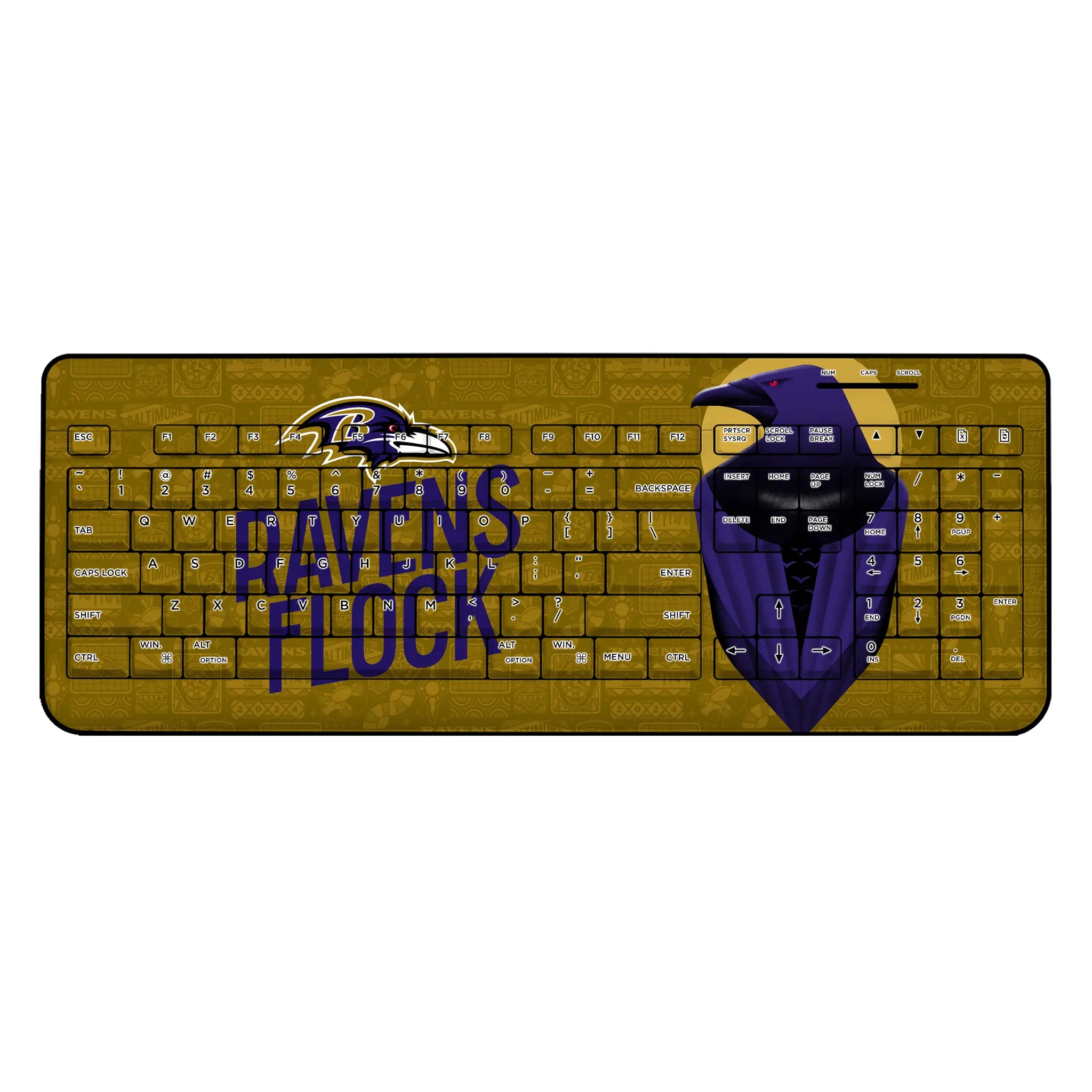 Baltimore Ravens 2024 Illustrated Limited Edition Wireless USB Keyboard