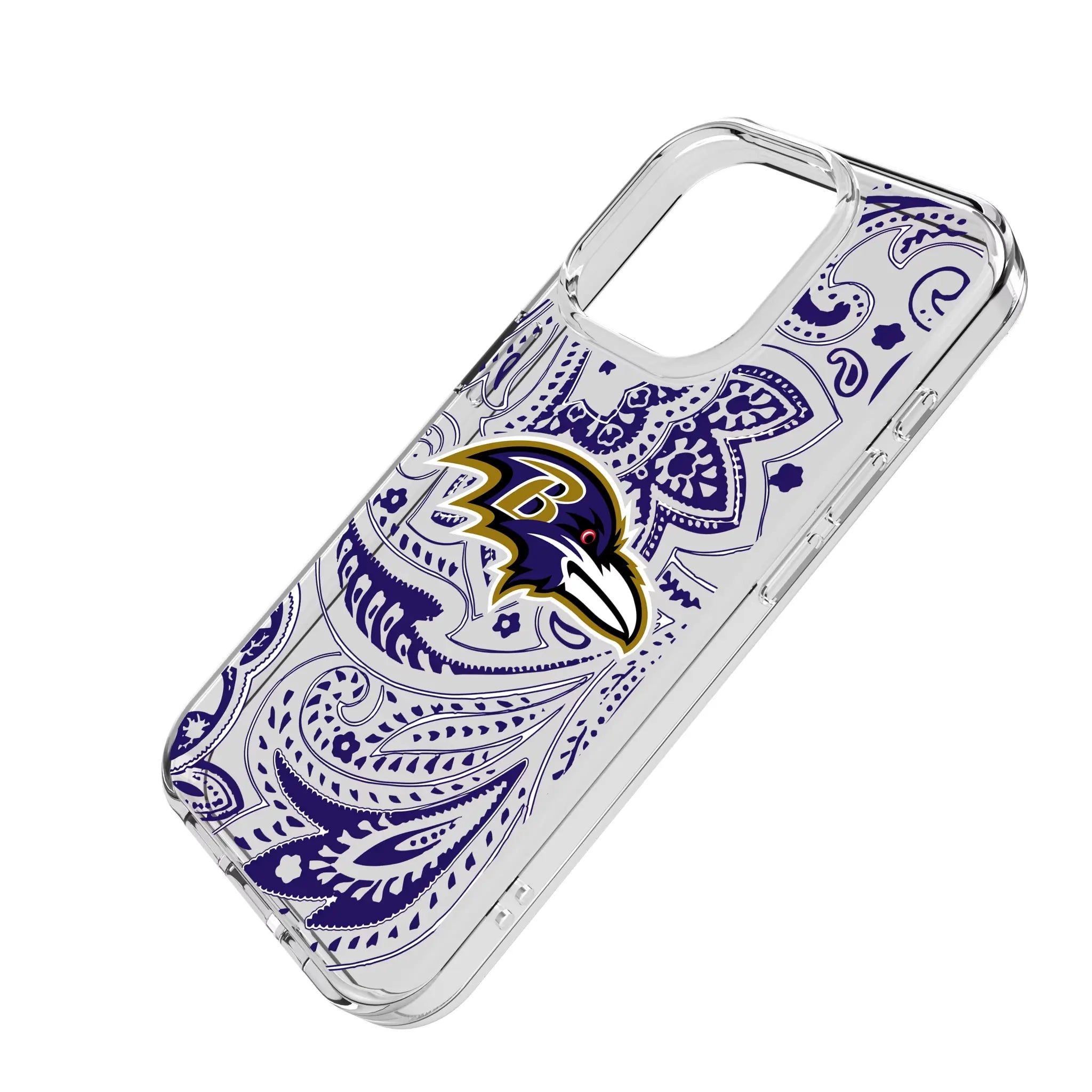 Baltimore Ravens Paisley Clear Phone Case for Apple iPhone