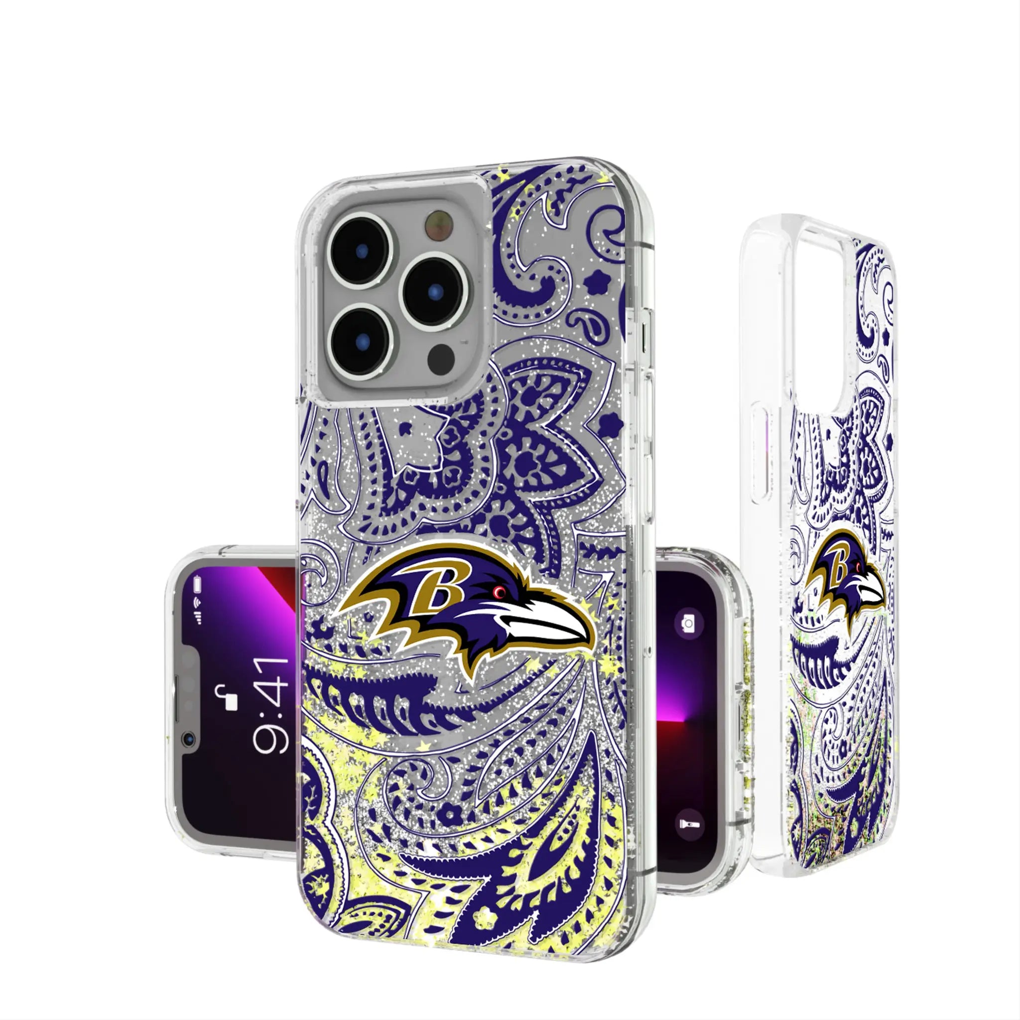 Baltimore Ravens Paisley Glitter Phone Case