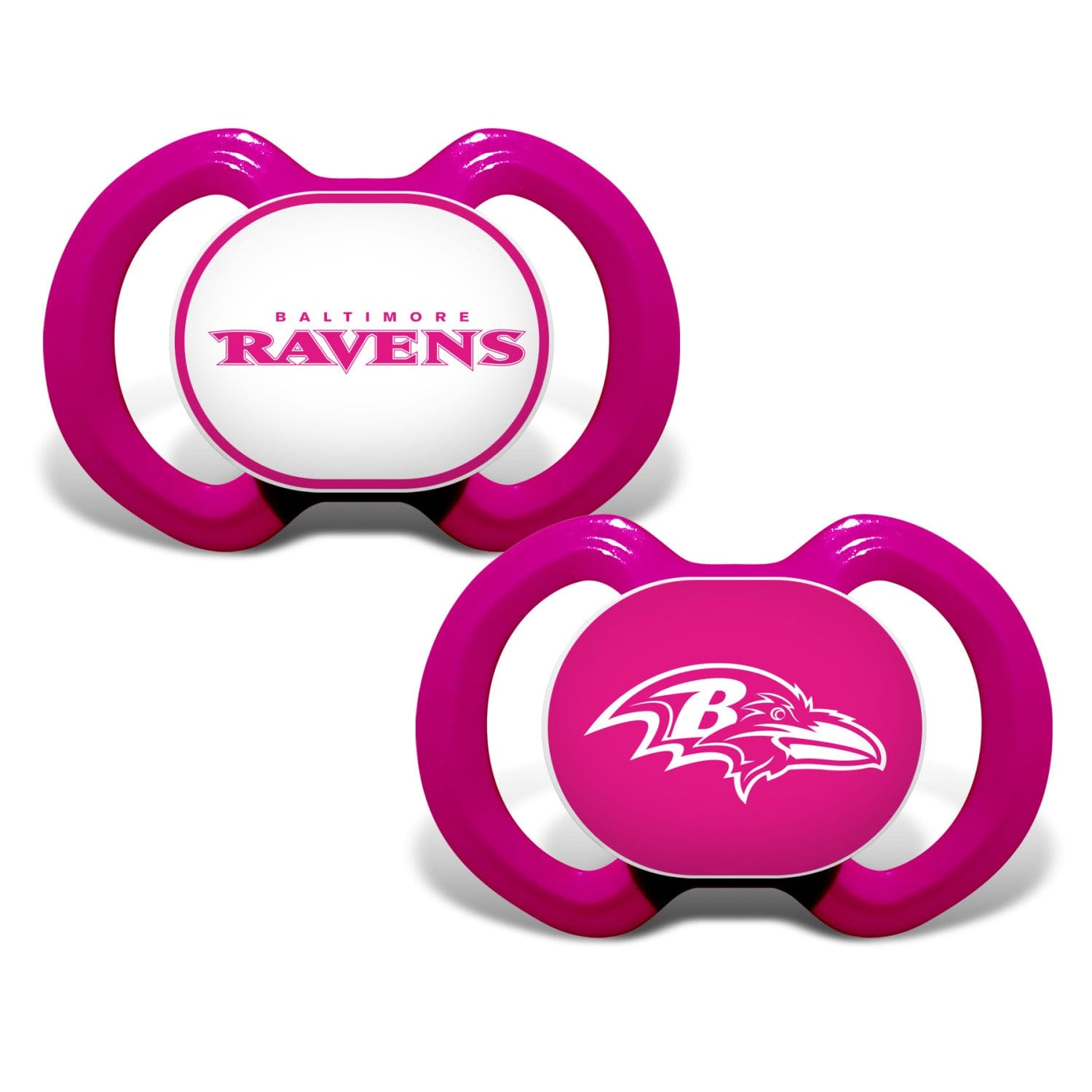 Baltimore Ravens Pink Pacifier 2-Pack - Sports Gifts, Sports Memorabilia, Sports Collectibles, Fan Shop