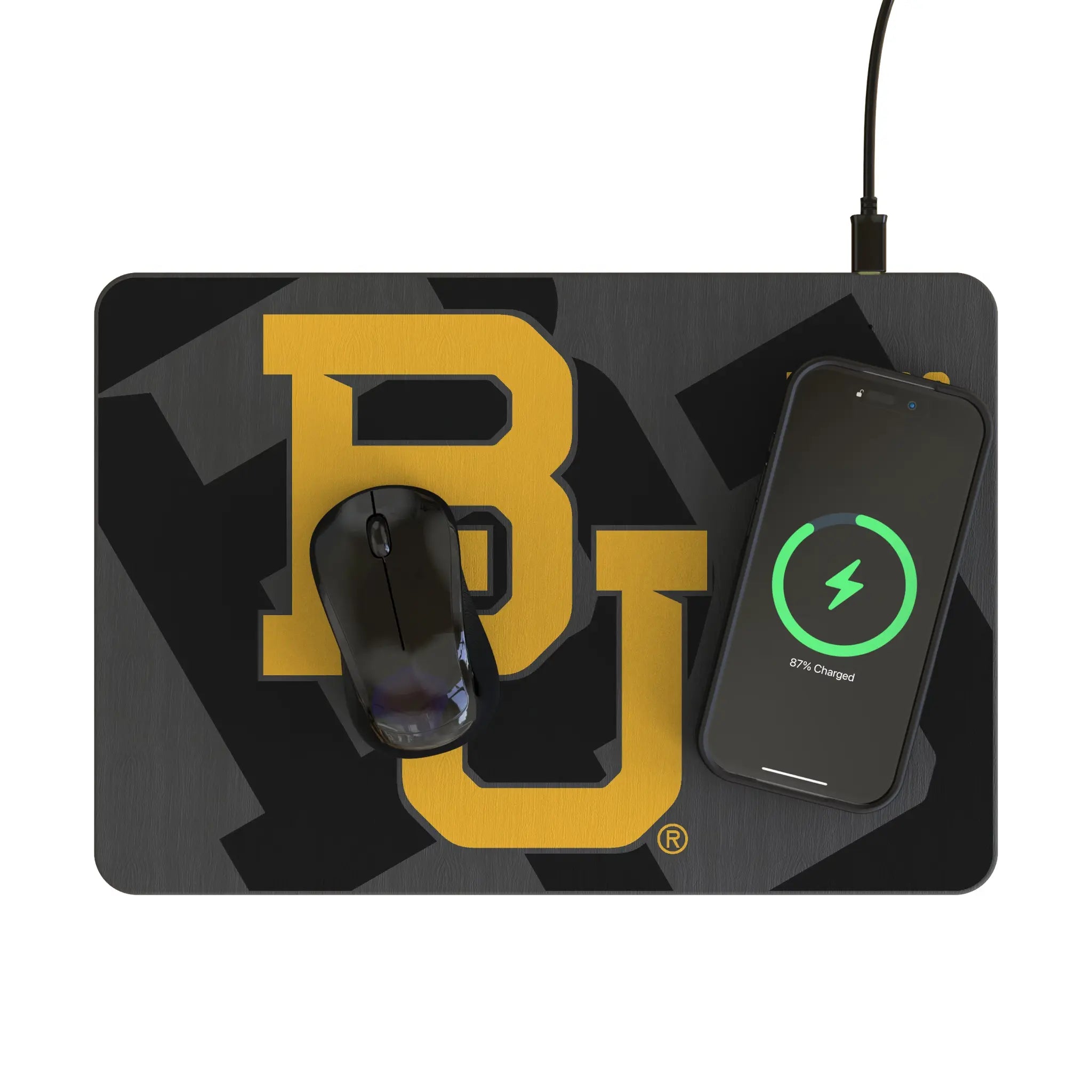 Baylor University Bears Monocolor Tilt 15-Watt Wireless Charger and Mouse Pad