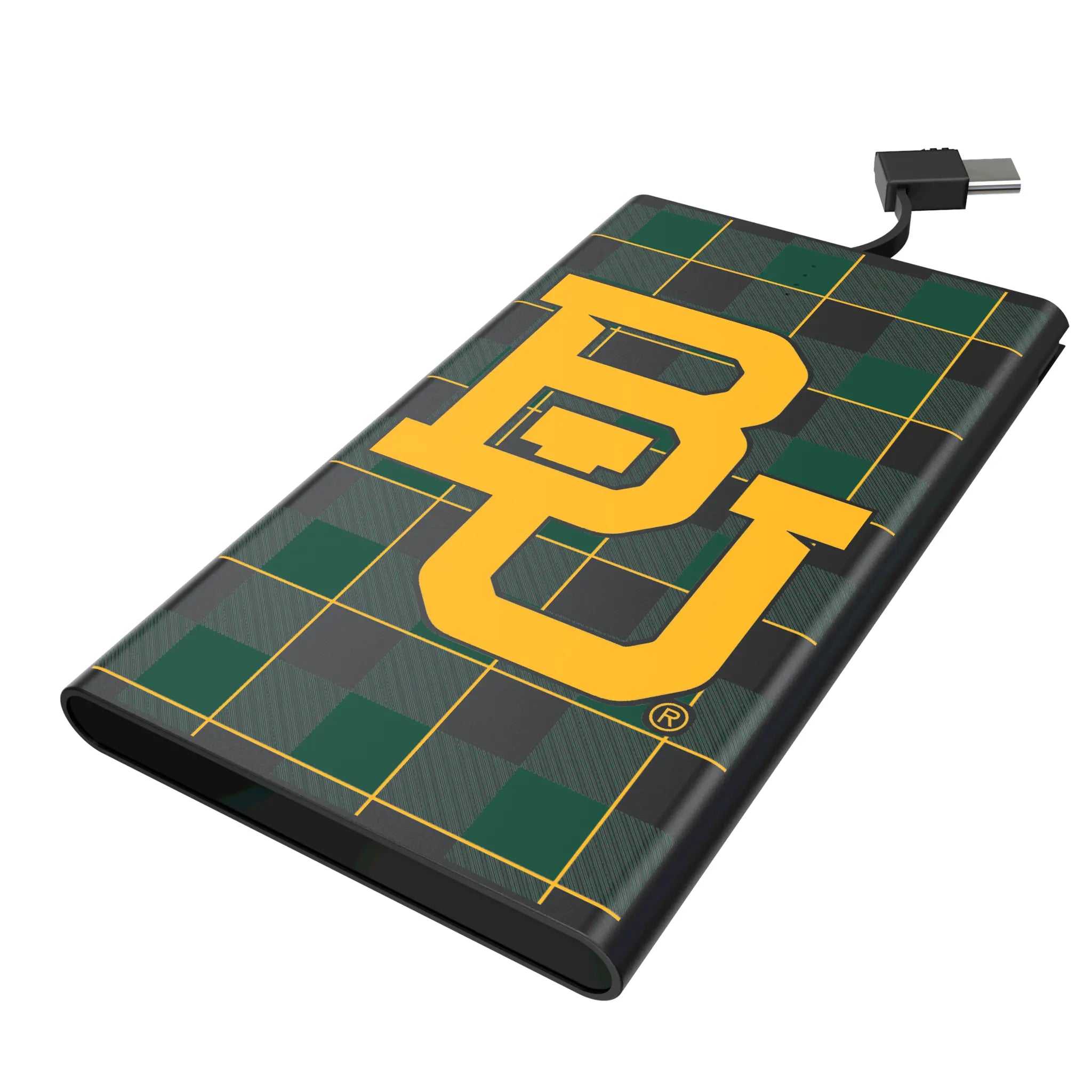 Baylor University Bears Plaid 5000mAh Flat Powerbank