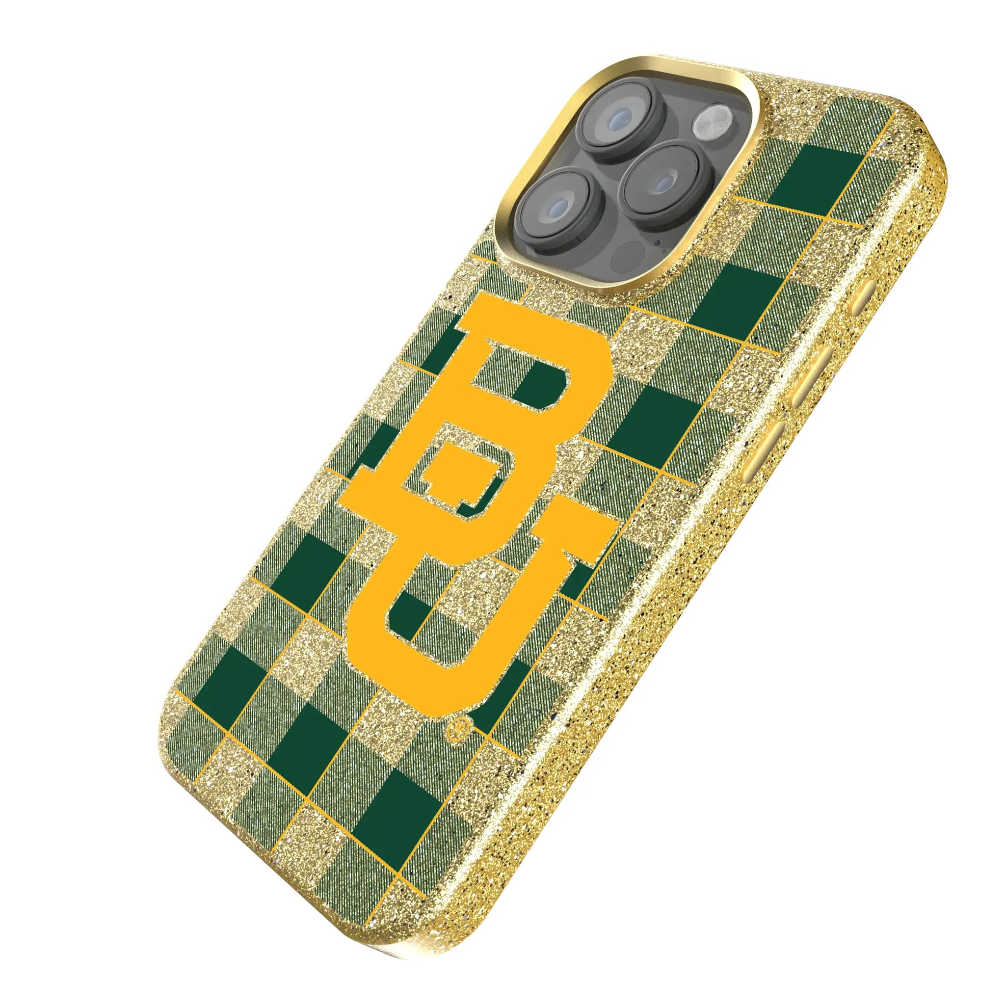 Baylor University Bears Plaid Bling Phone Case