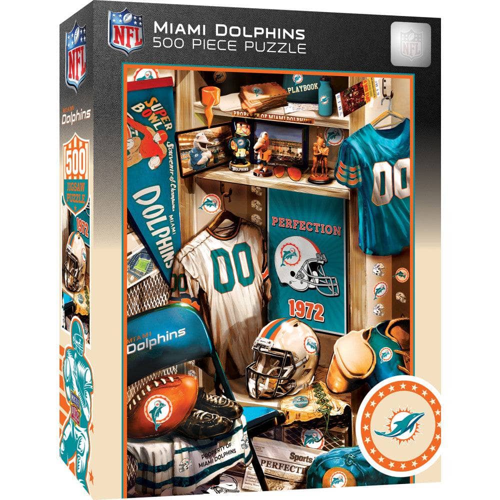 Miami Dolphins Locker Room 500-Piece Jigsaw Puzzle