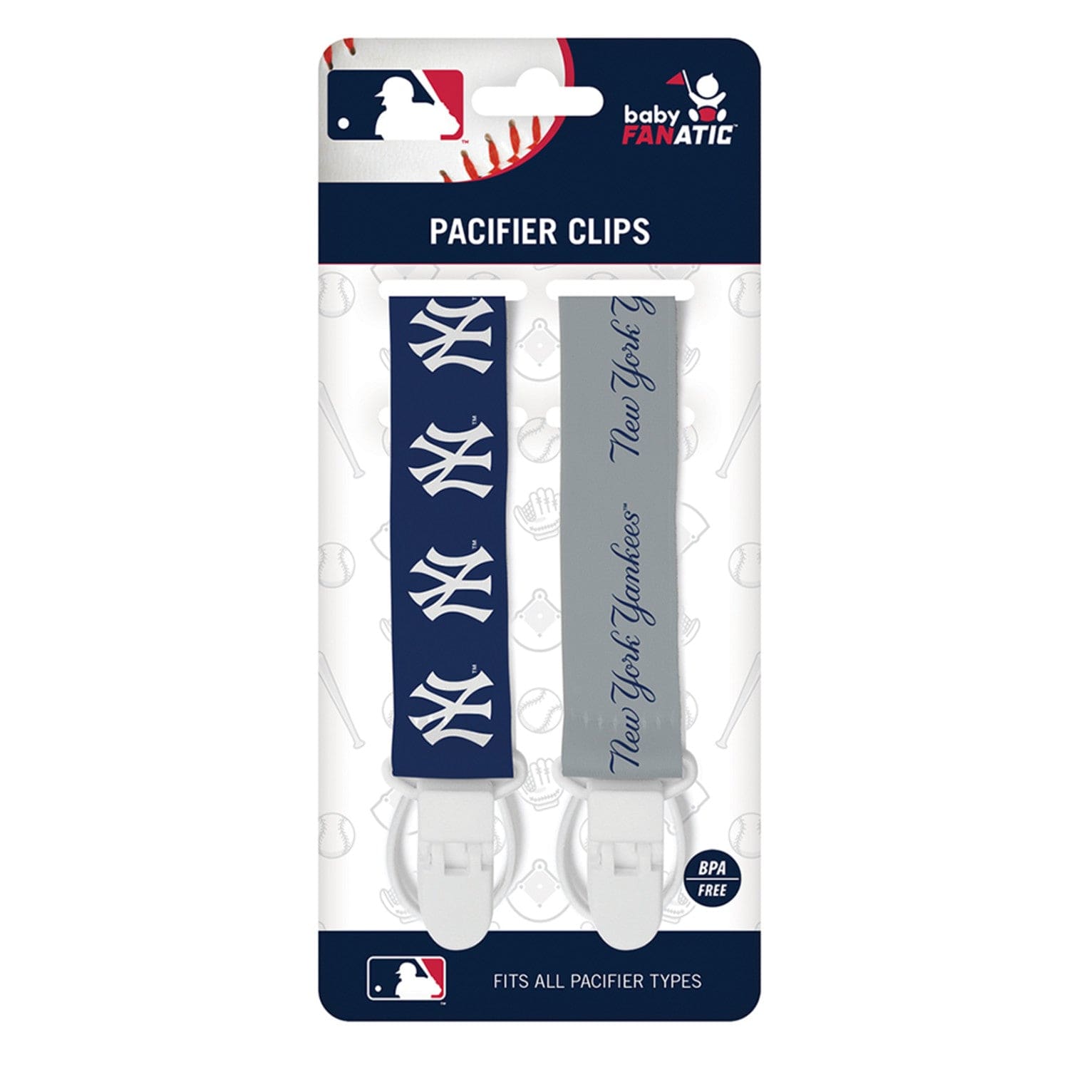 New York Yankees Pacifier Clip Set - 2-Pack