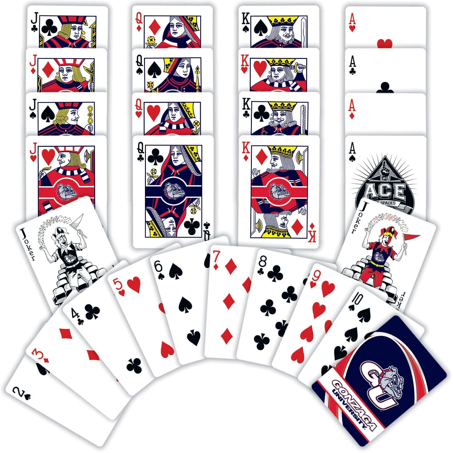 Gonzaga Bulldogs 54-Card Deck Playing Cards - Sports Gifts, Sports Memorabilia, Sports Collectibles, Fan Shop