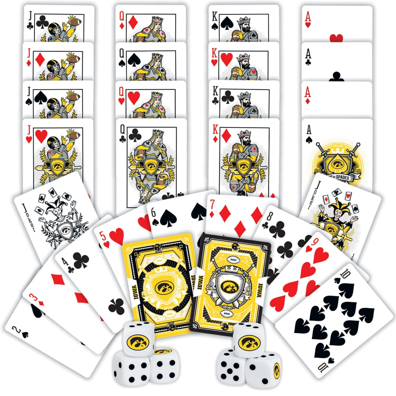 Iowa Hawkeyes 2-Pack Playing Cards and Dice Set